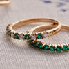 Personalized Rosecliff Emerald and Diamond Stackable Ring.