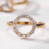 Rosecliff Small Circle Diamond Ring in 14k Gold (April)