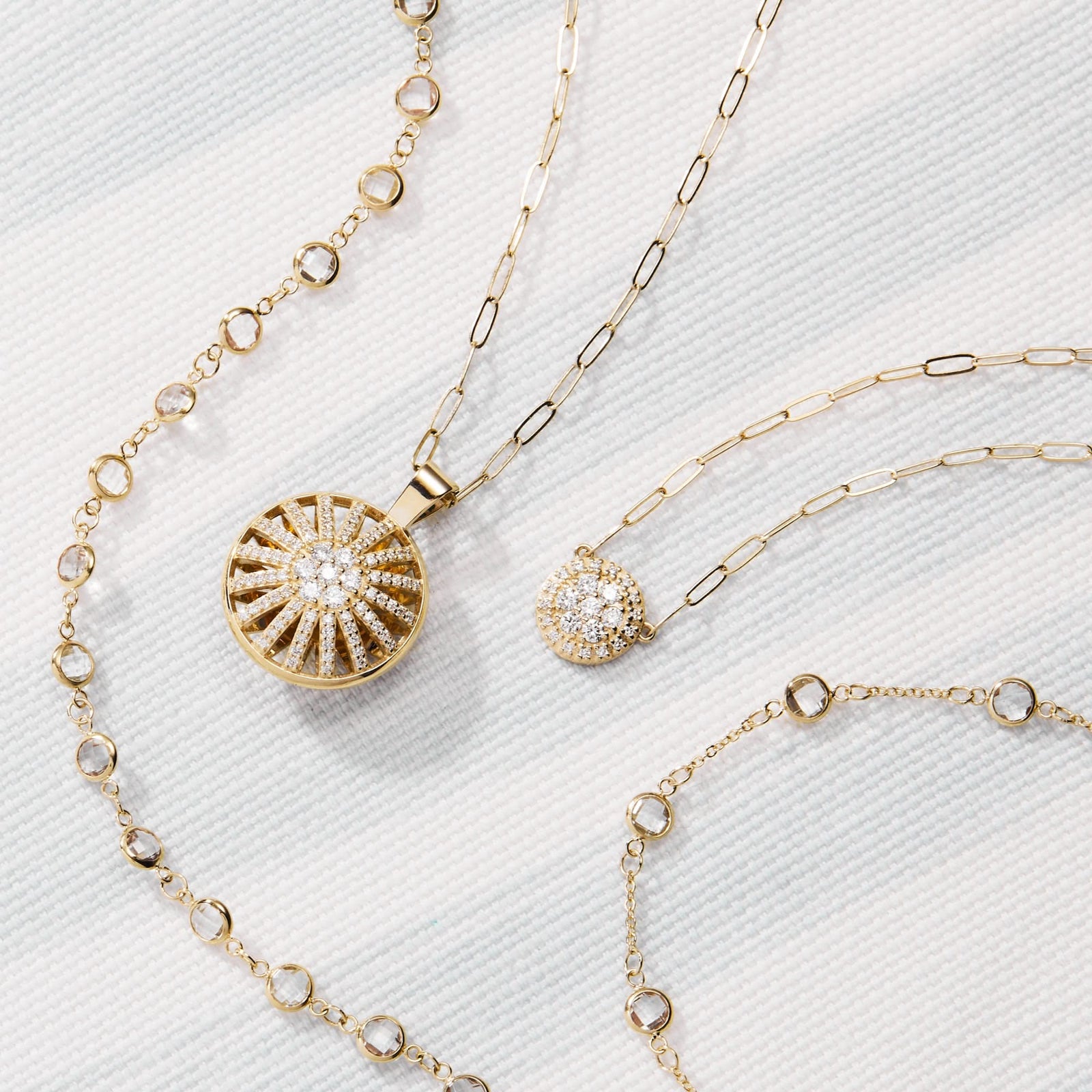 Palmer Diamond Necklace in Solid 14k Gold