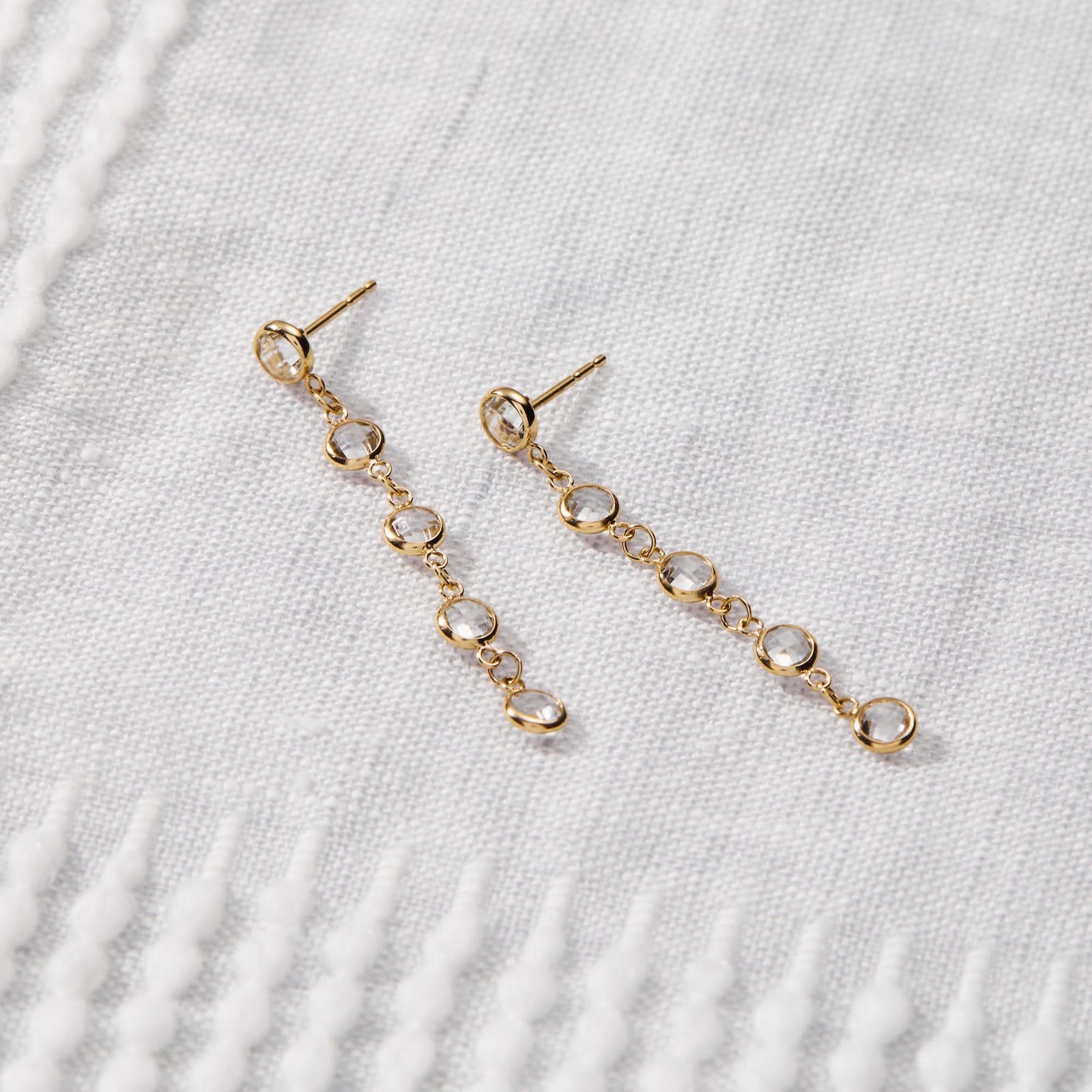 Petite 5 Birthstone Earrings in 14k Gold