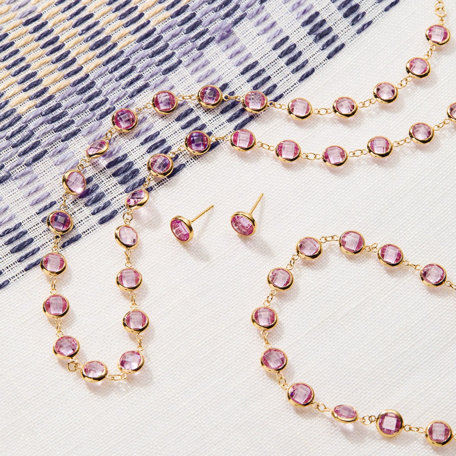 Grand Pink Sapphire Stud Earrings in 14k Gold (October)