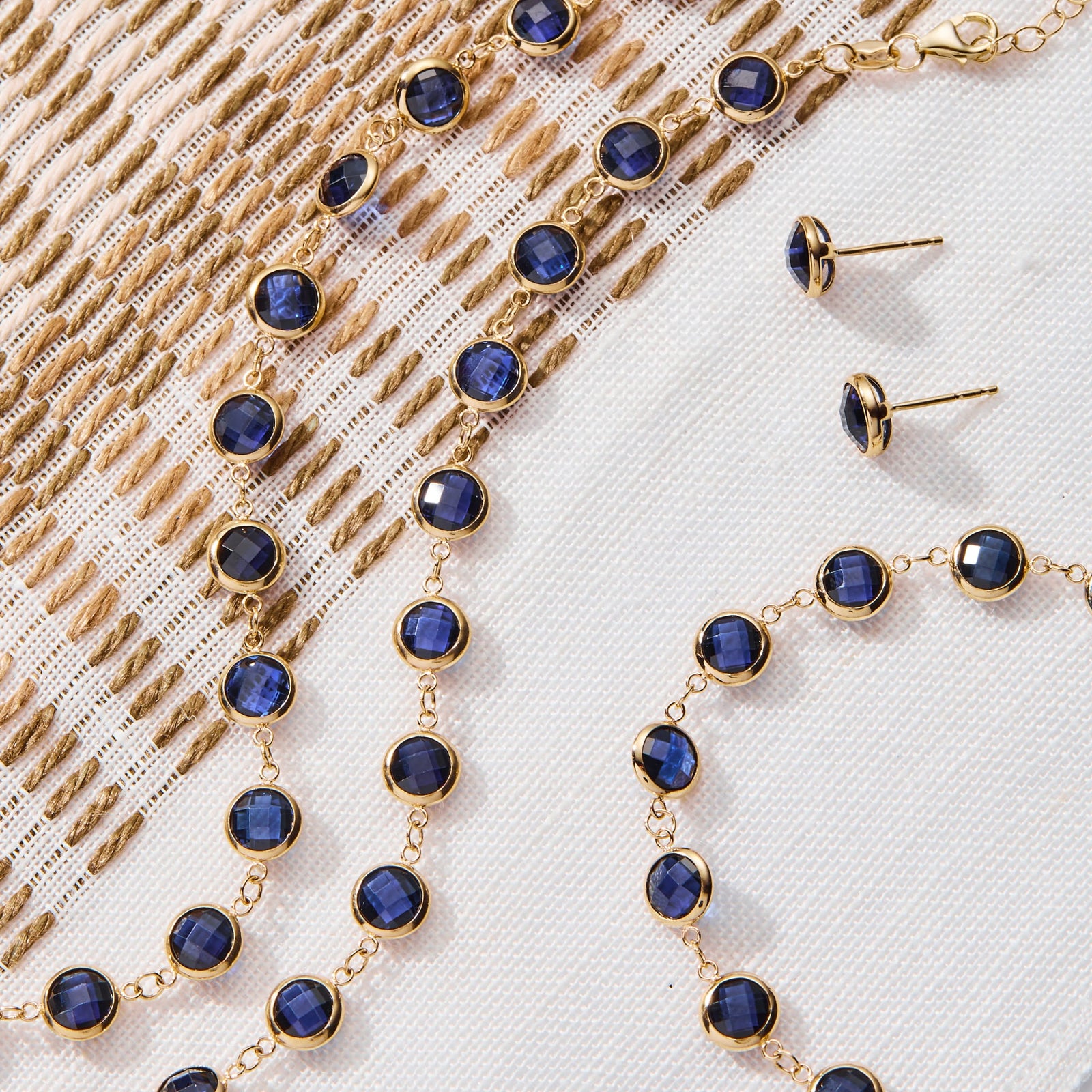 Grand Sapphire Stud Earrings in 14k Gold (September)