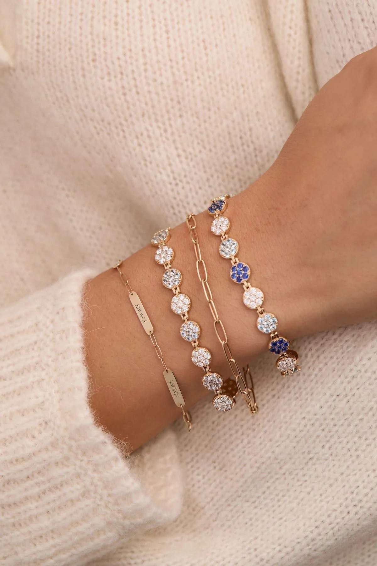 Rosecliff Tennis Bracelet in 14k Gold