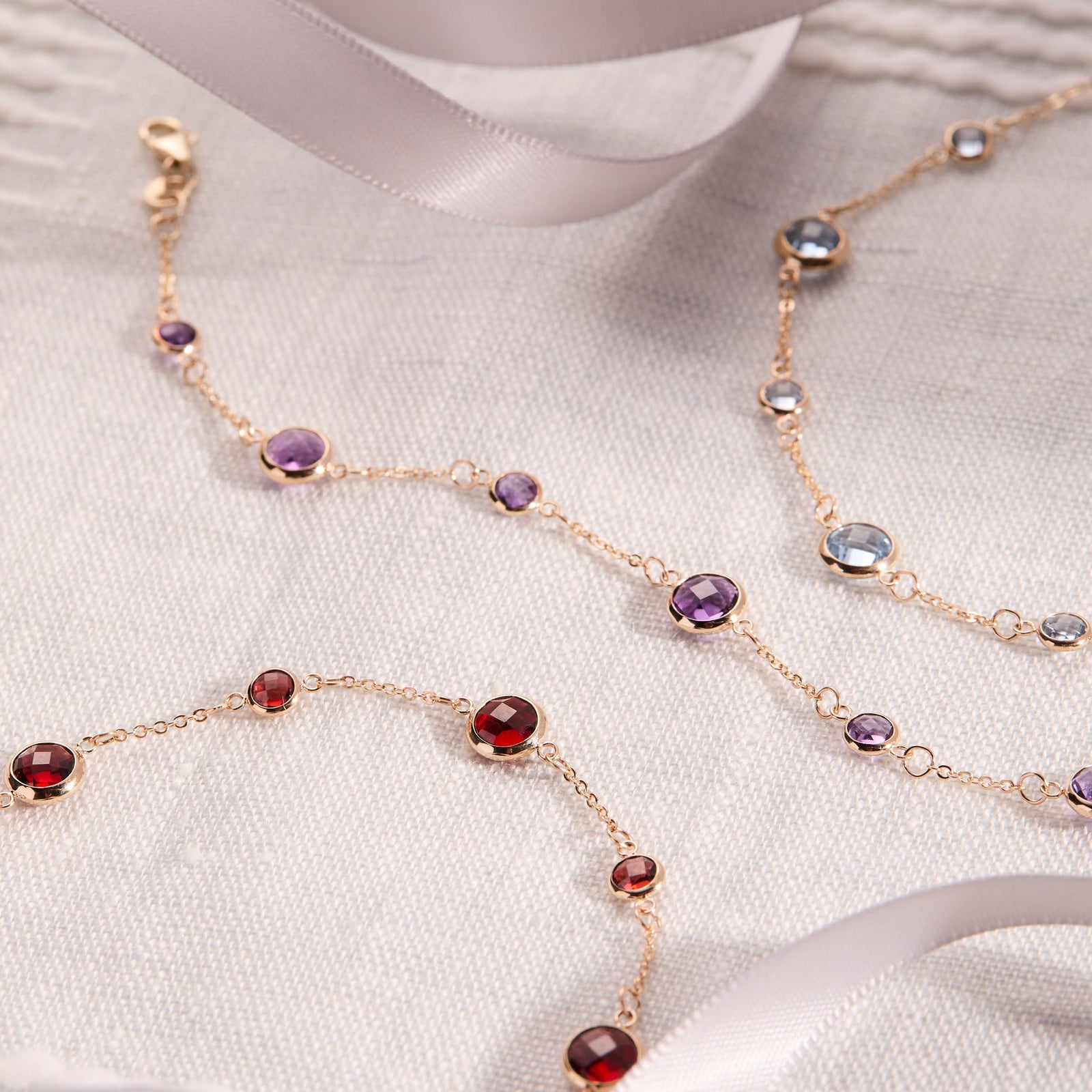 Bayberry Grand & Petite 7 Aquamarine Bracelet in 14k Gold (March)