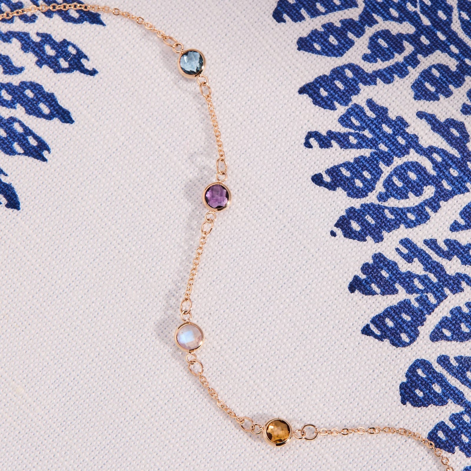 Petite 4 Birthstone Necklace in 14k Gold