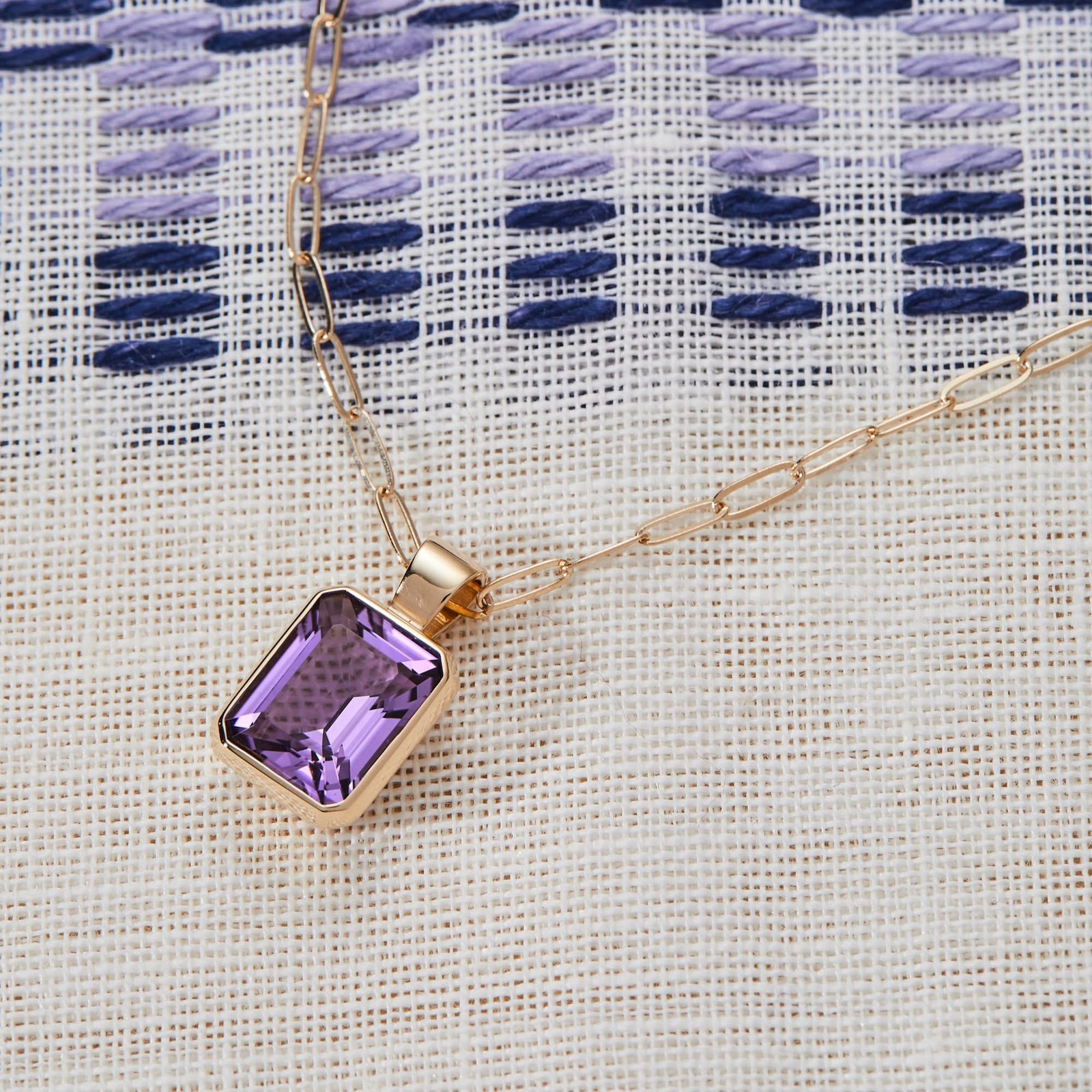Warren Amethyst Pendant in 14k Gold (February)