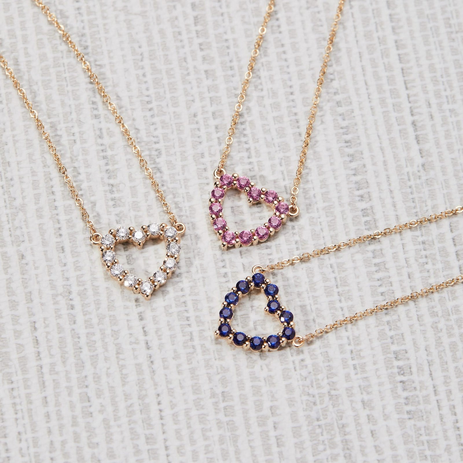 Rosecliff Small Heart Sapphire Necklace in 14k Gold (September)