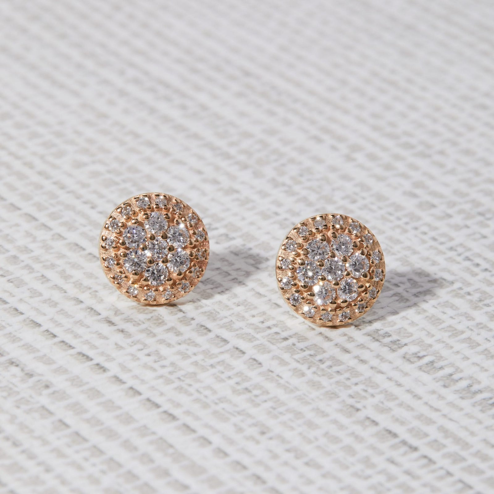 Palmer Diamond Stud Earrings in Solid 14k Gold