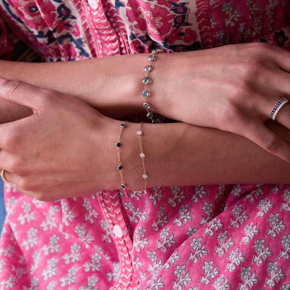 Bayberry 7 Opal Bracelet in 14k Gold (October)