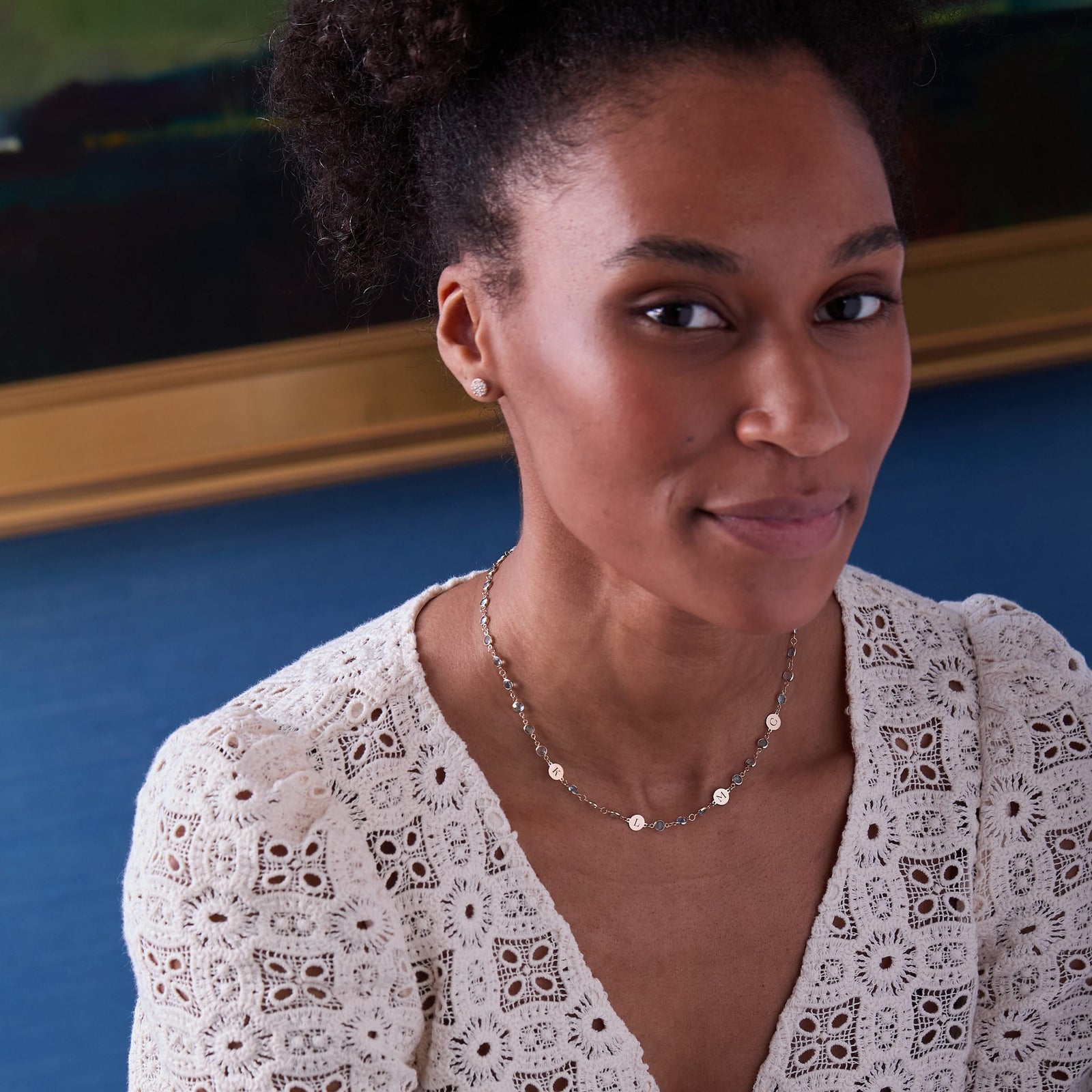 Newport 4 Letter Birthstone Necklace in 14k Gold