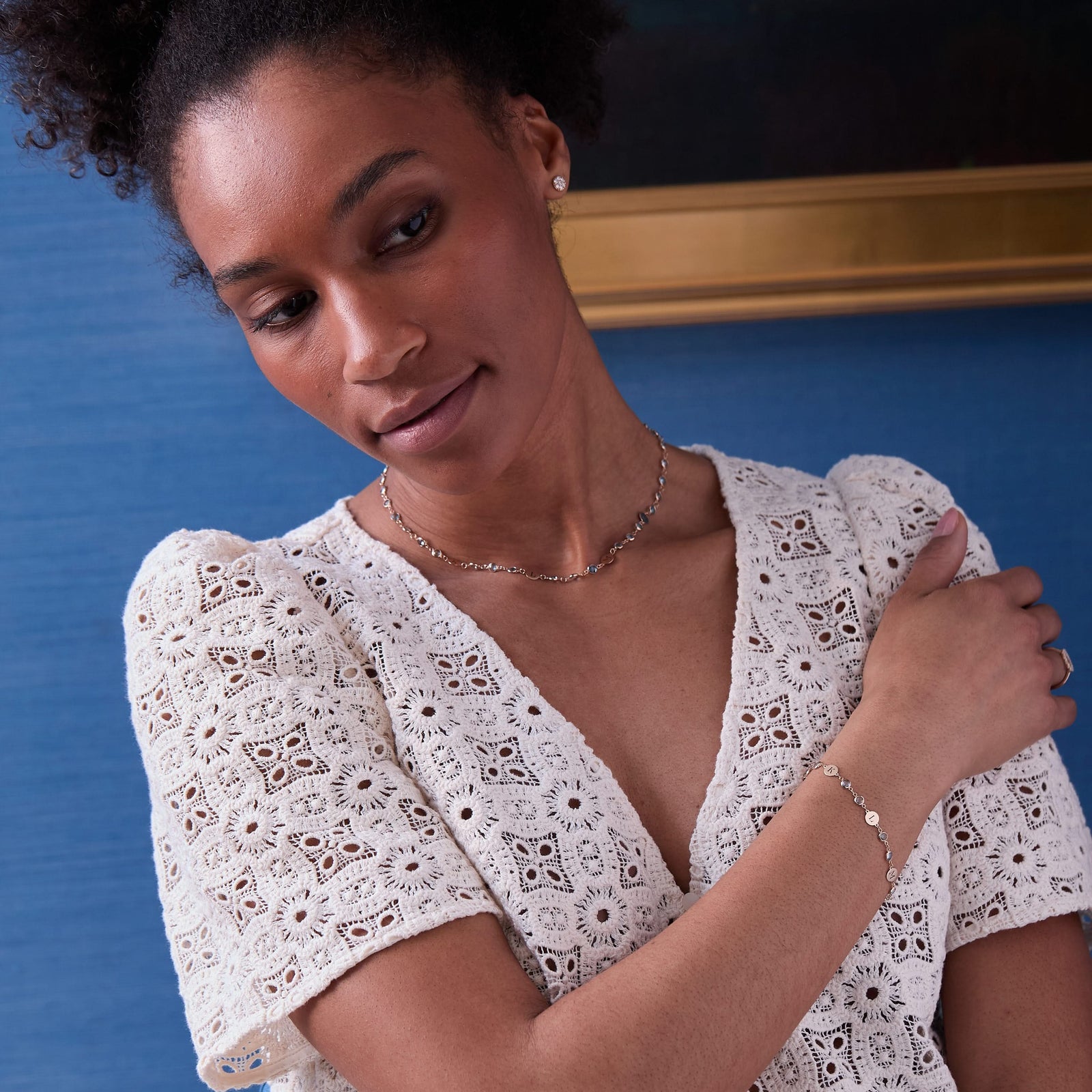 Newport 4 Letter Birthstone Bracelet in 14k Gold