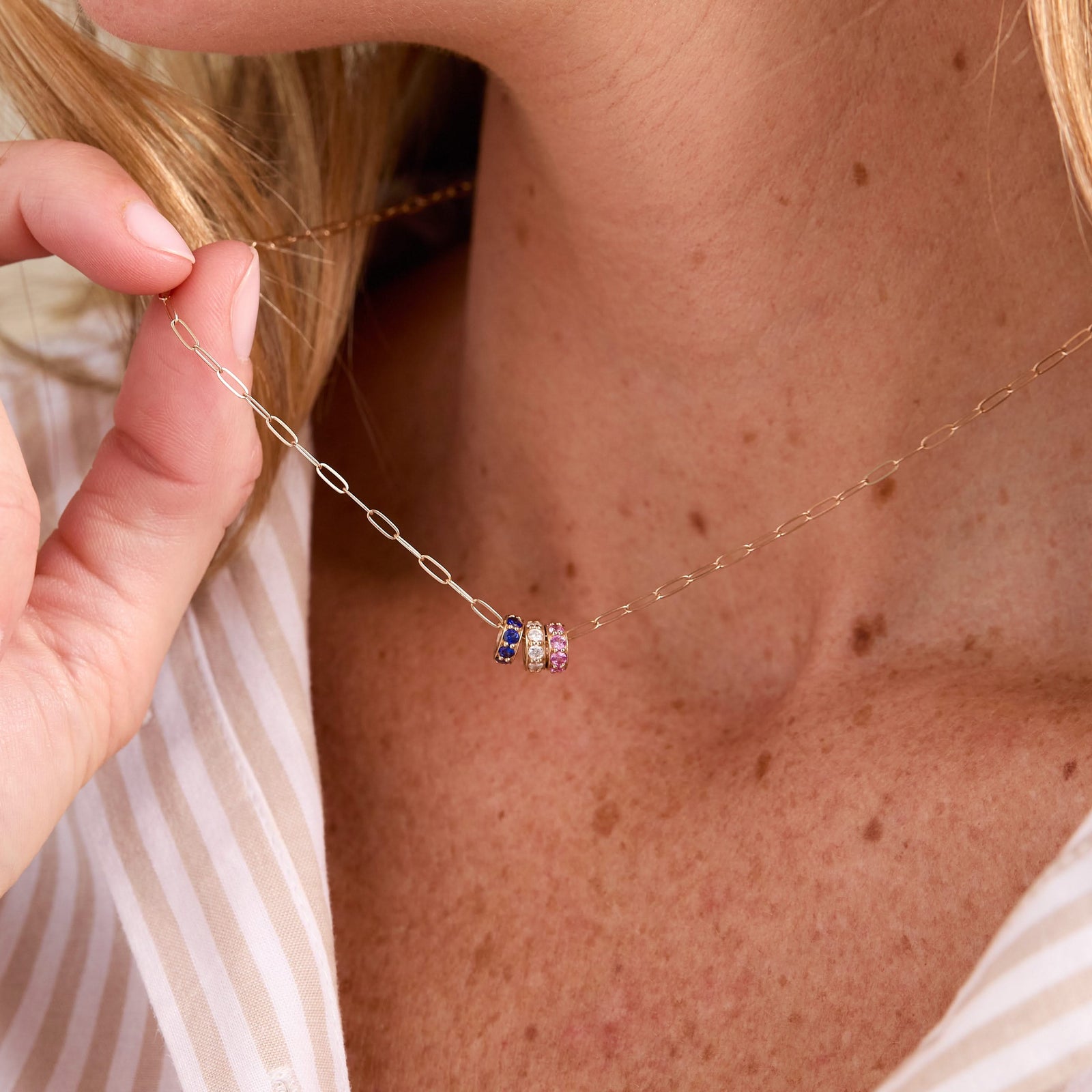 Rosecliff Pink Sapphire Bead in 14k Gold (October)