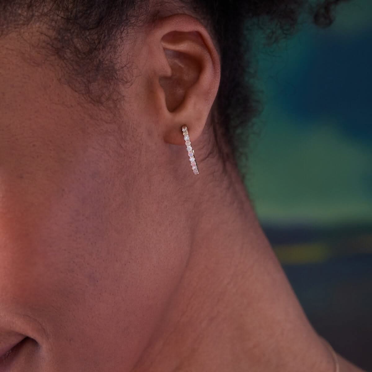 Rosecliff Birthstone Hoop Earrings in 14k Gold