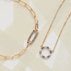 Rosecliff Small Circle Diamond & Alexandrite Necklace in 14k Gold (June)