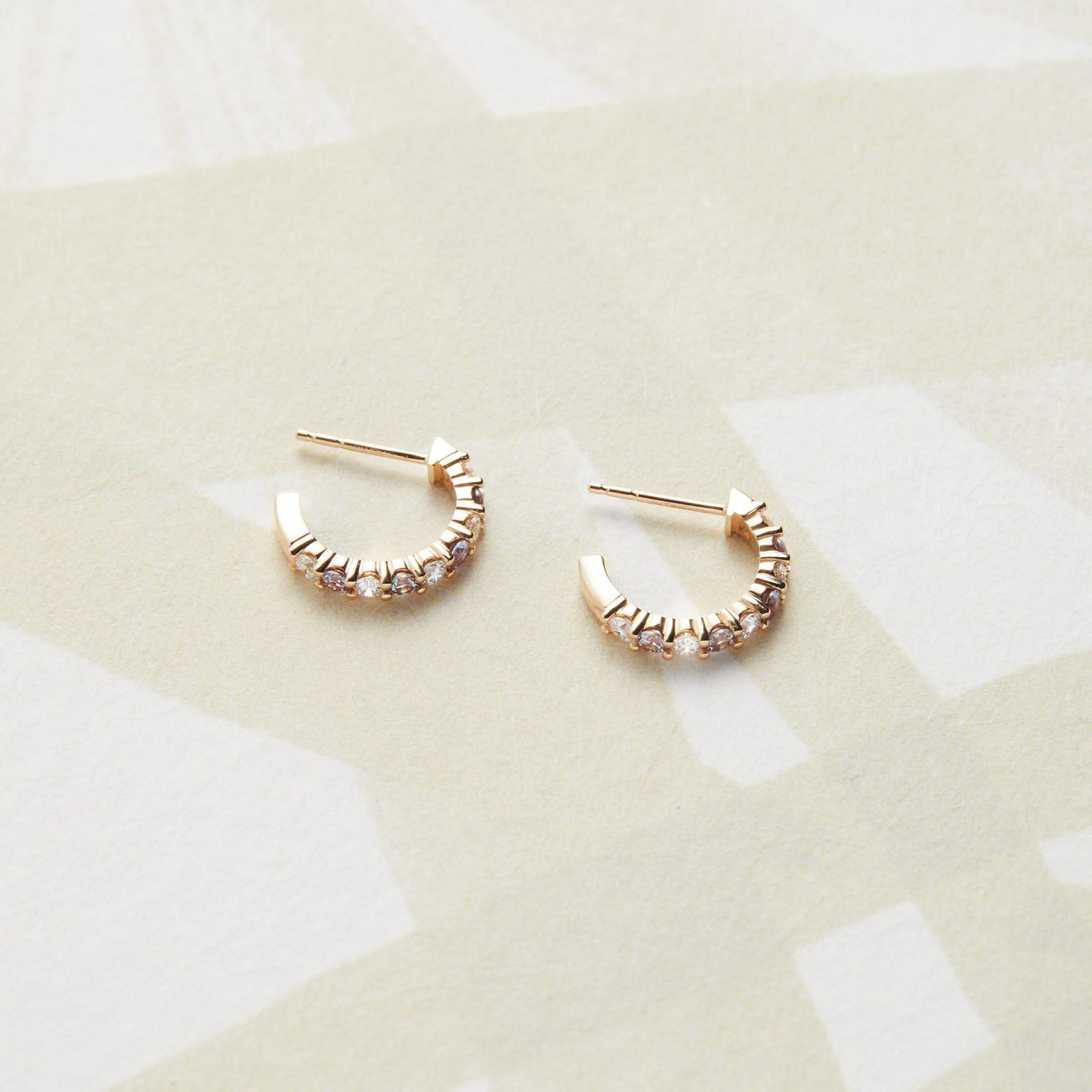 Rosecliff Diamond & Alexandrite Huggie Hoop Earrings in 14k Gold (June)