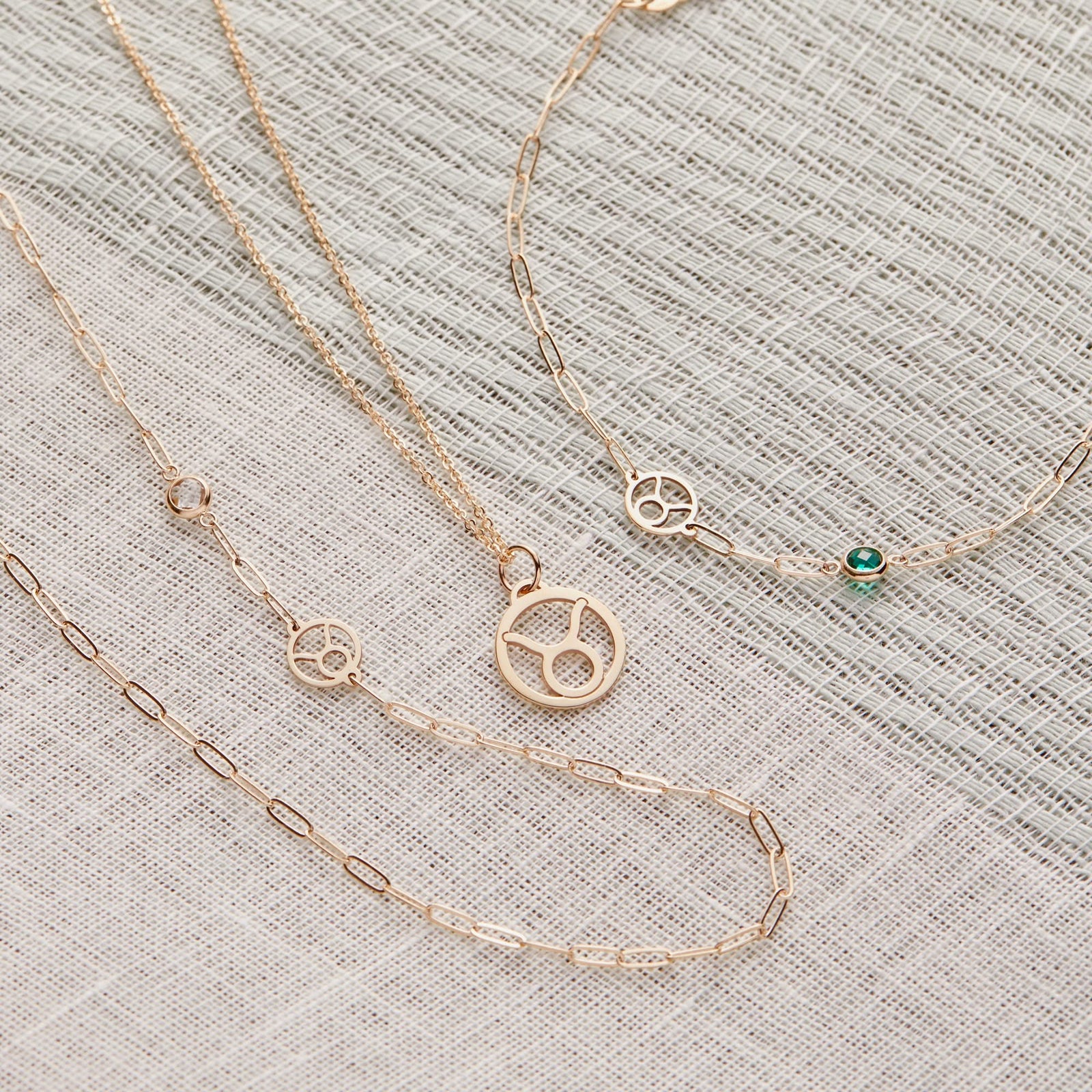 Zodiac & Birthstone Adelaide Mini Necklace in 14k Gold