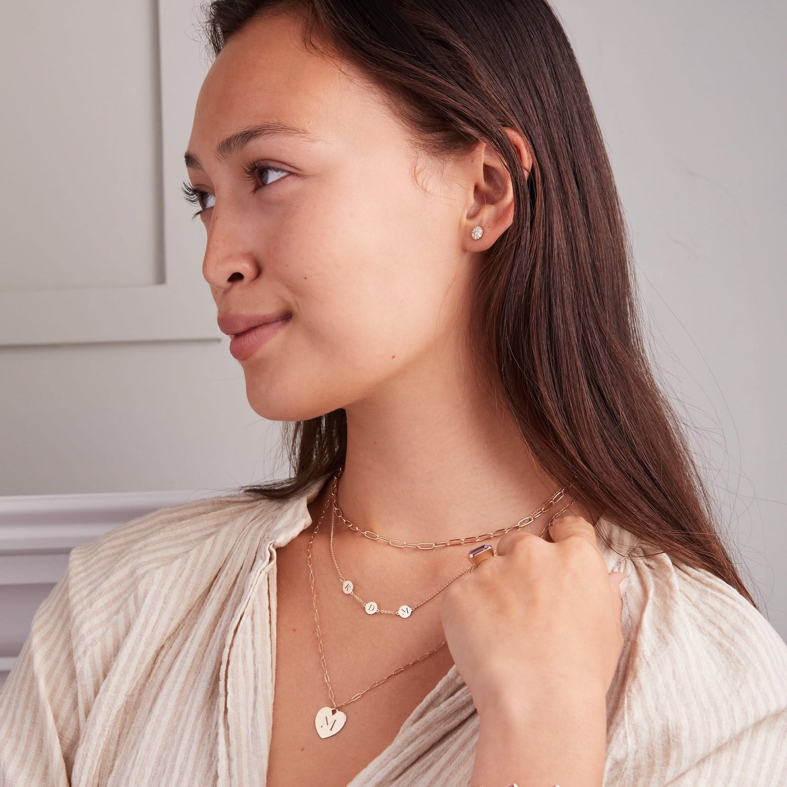 Rosecliff Diamond Mini Stud Earrings in Solid 14k Gold