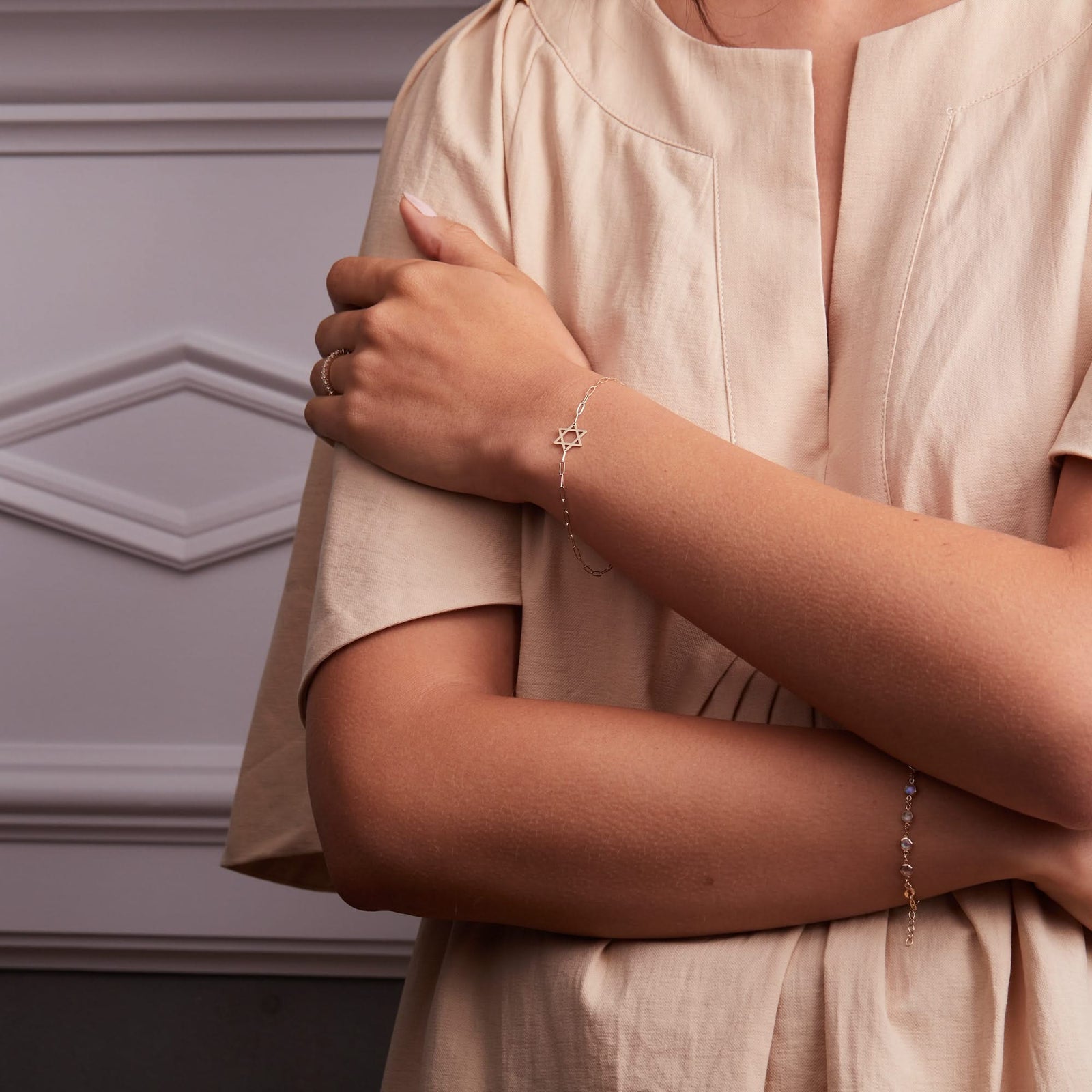 Star of David Adelaide Mini Bracelet in 14k Gold