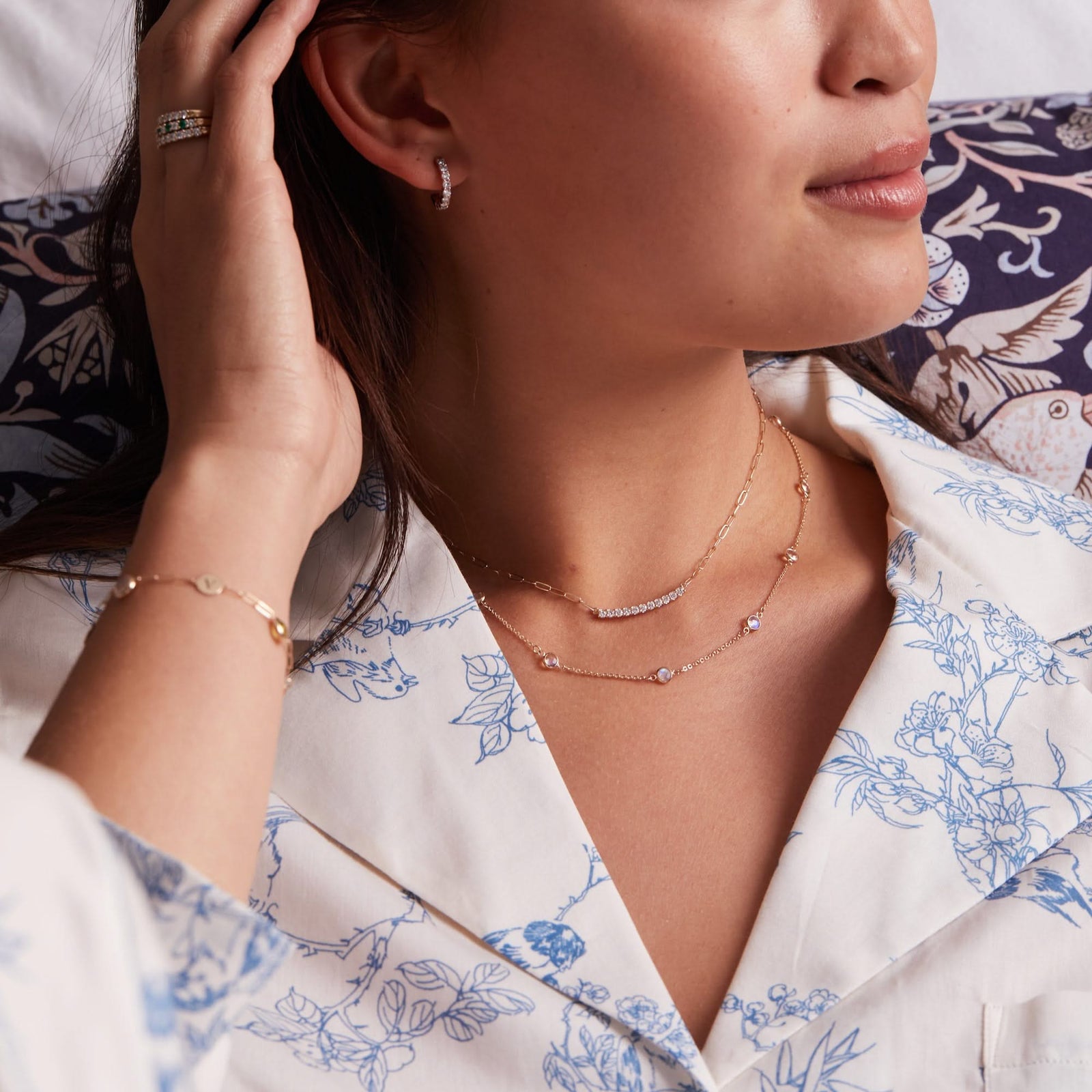 Bayberry 11 Moonstone Necklace in 14k Gold (June)