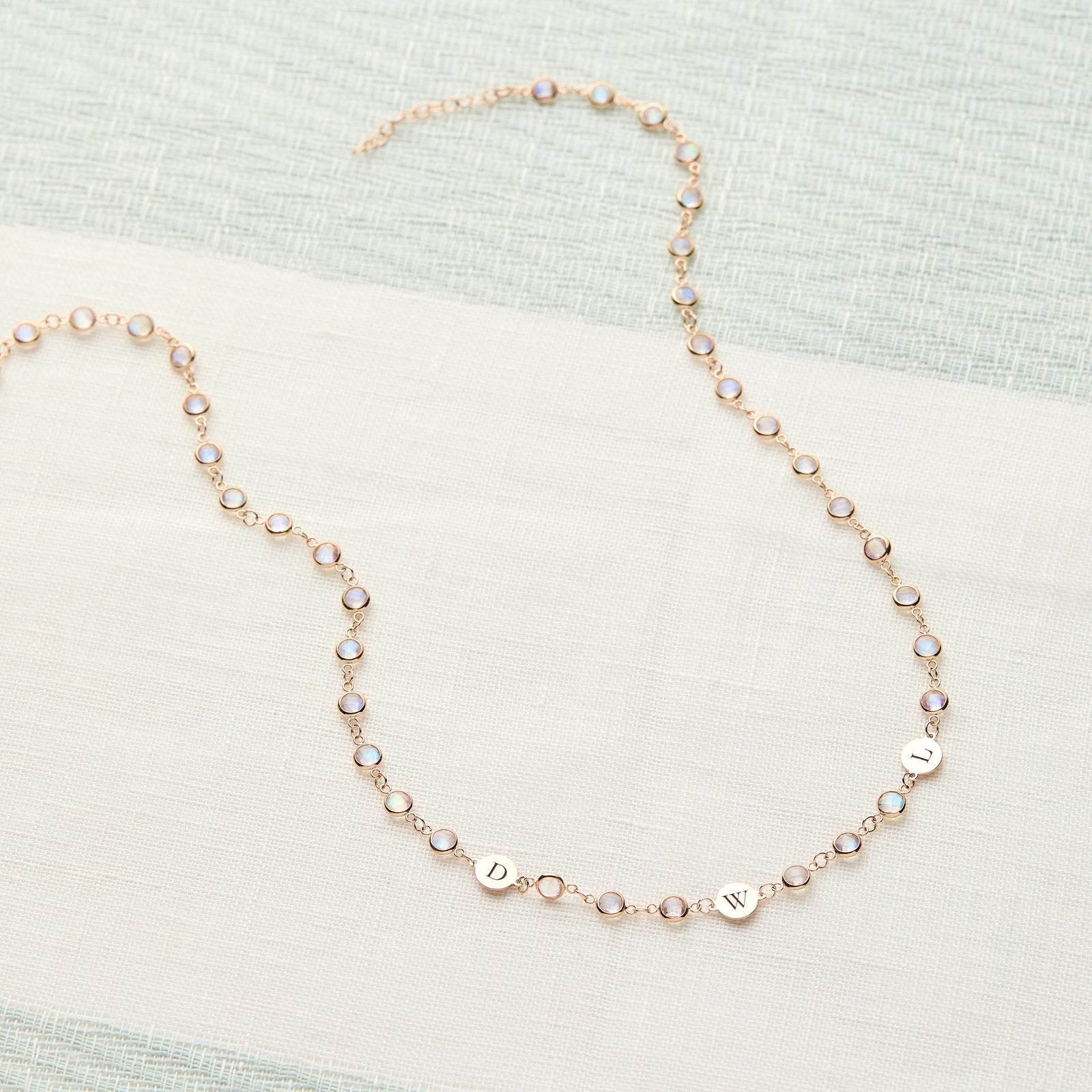 Newport 3 Letter Birthstone Necklace in 14k Gold