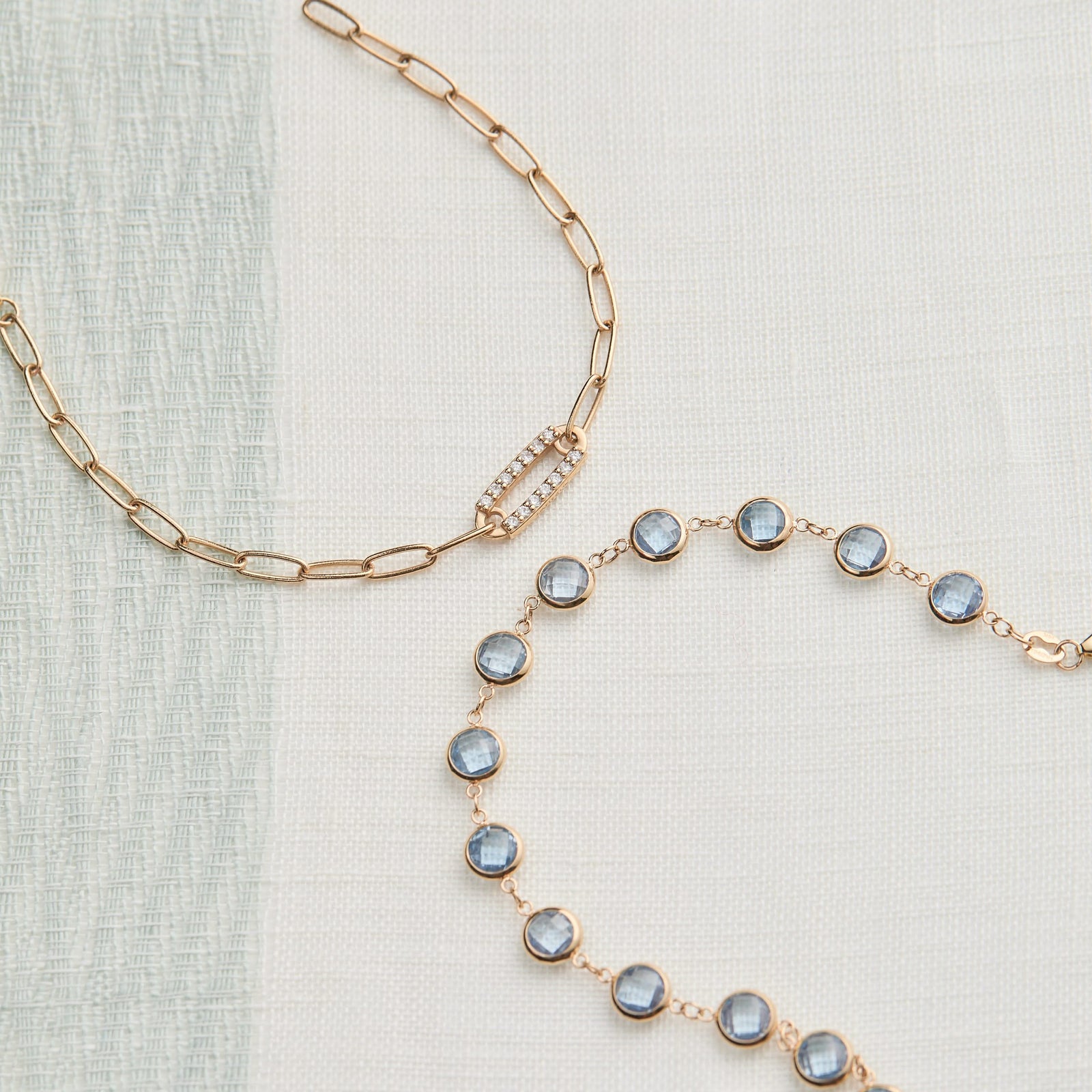 Newport Grand Aquamarine Bracelet in 14k Gold (March)