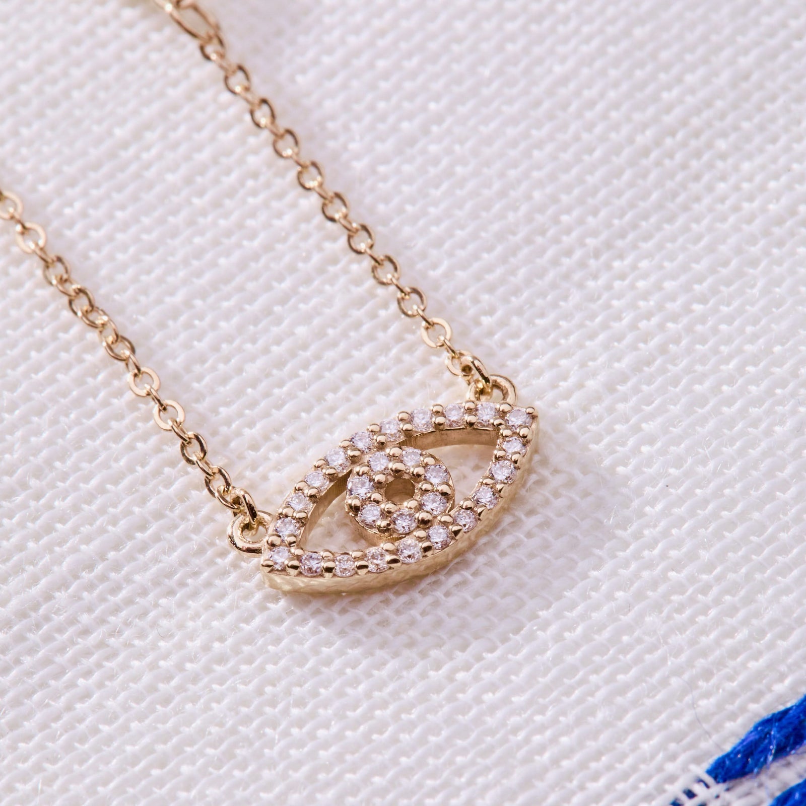 Diamond Evil Eye & Birthstone Necklace in 14k Gold