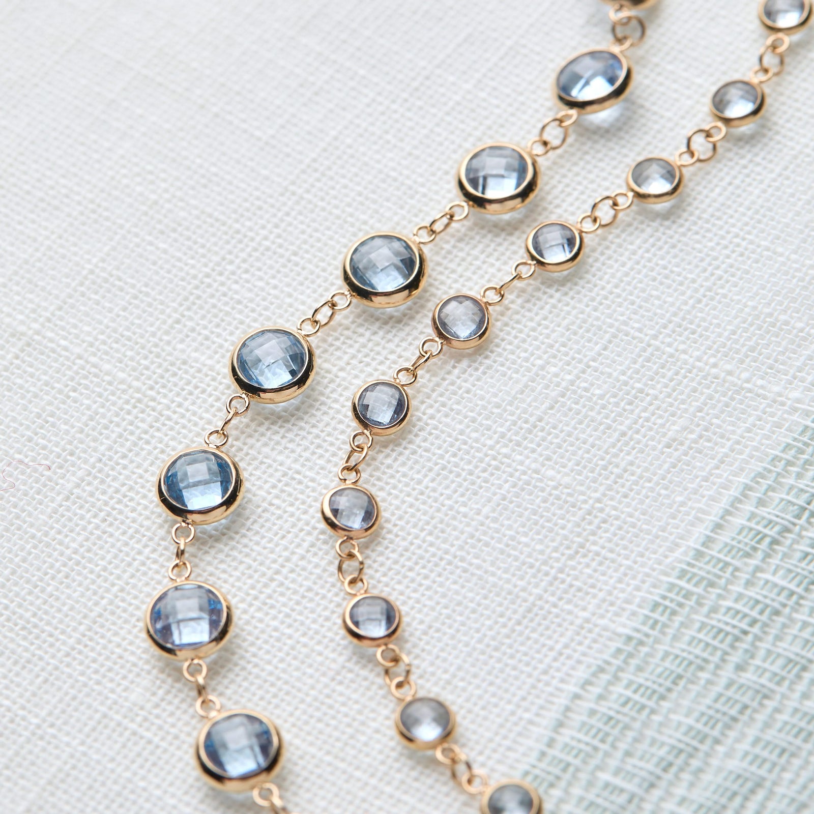 Newport Grand Aquamarine Bracelet in 14k Gold (March)