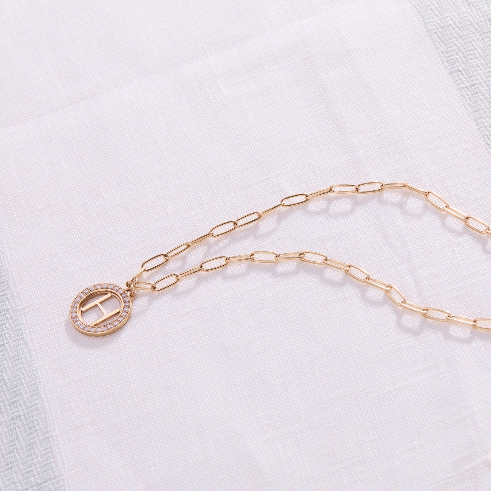 Letter & Diamond Pendant in 14k Gold (April)