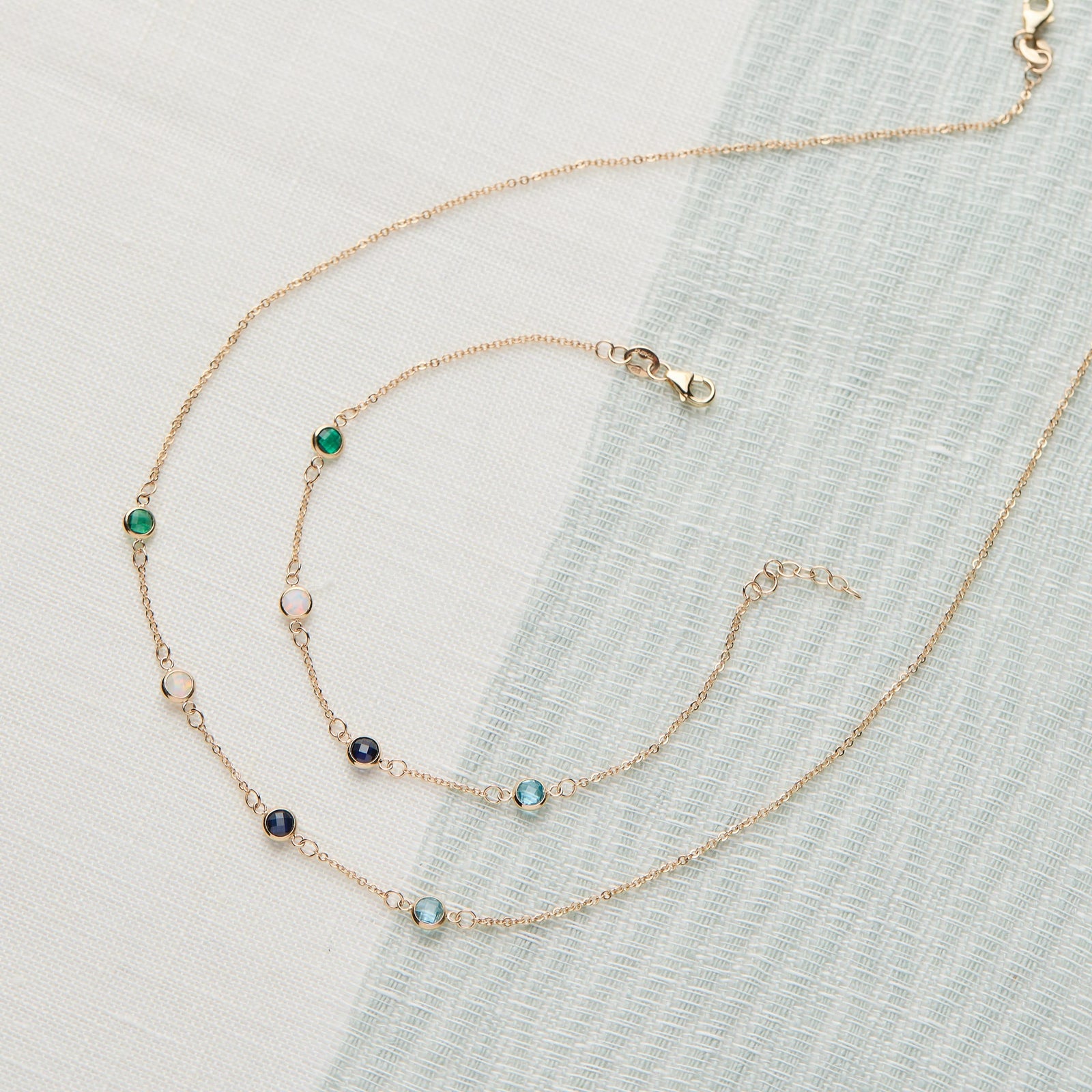 Petite 4 Birthstone Bracelet in 14k Gold