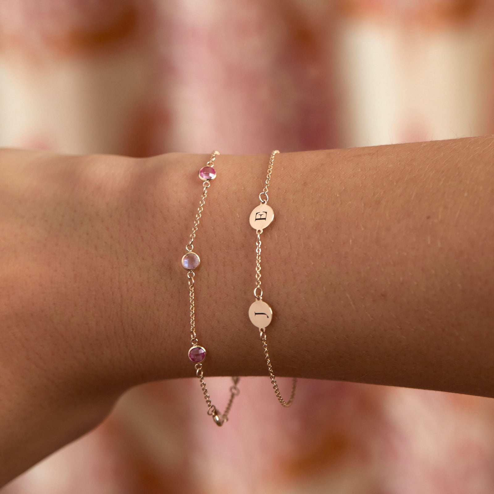 Petite 7 Birthstone Bracelet in 14k Gold