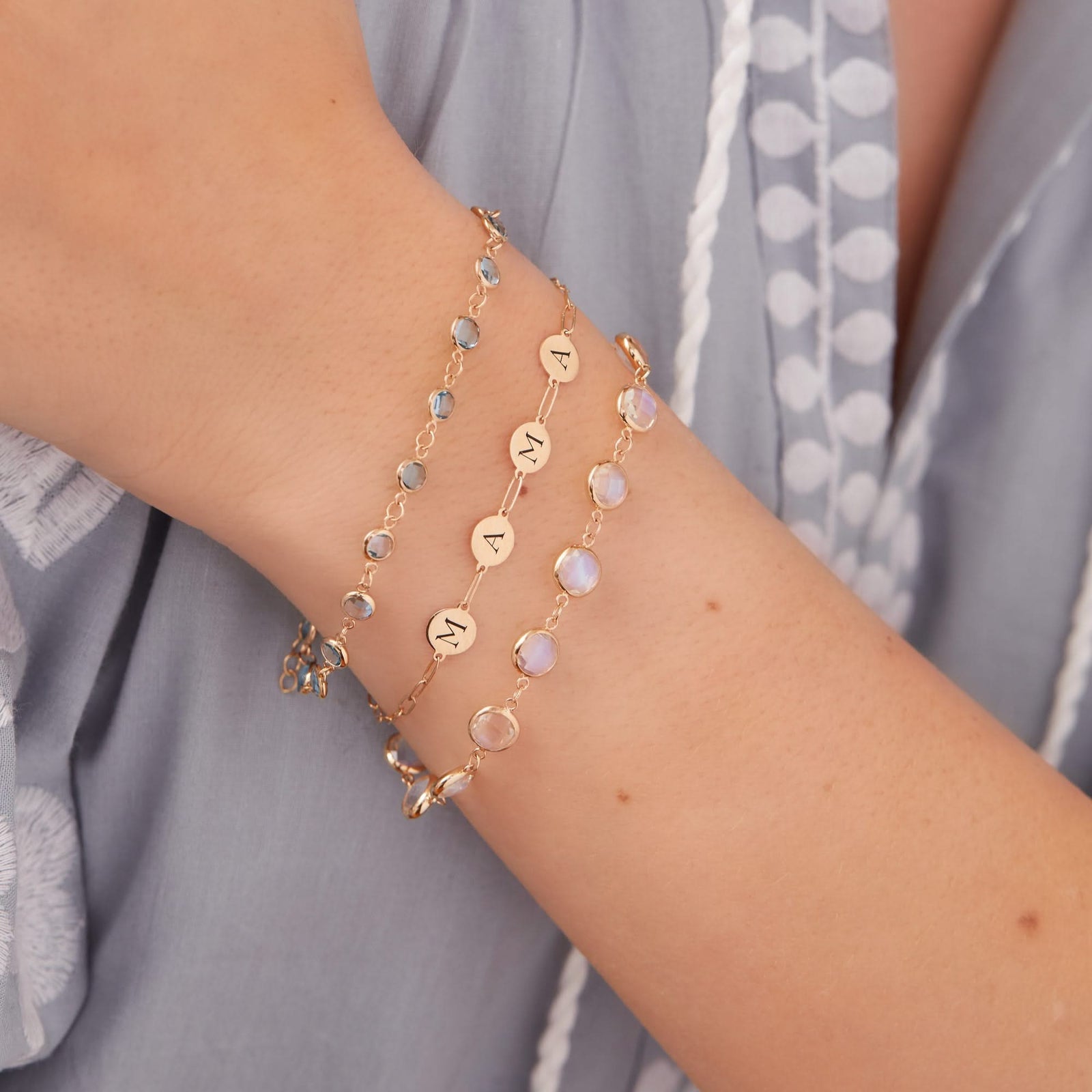 MAMA Adelaide Mini Bracelet in 14k Gold