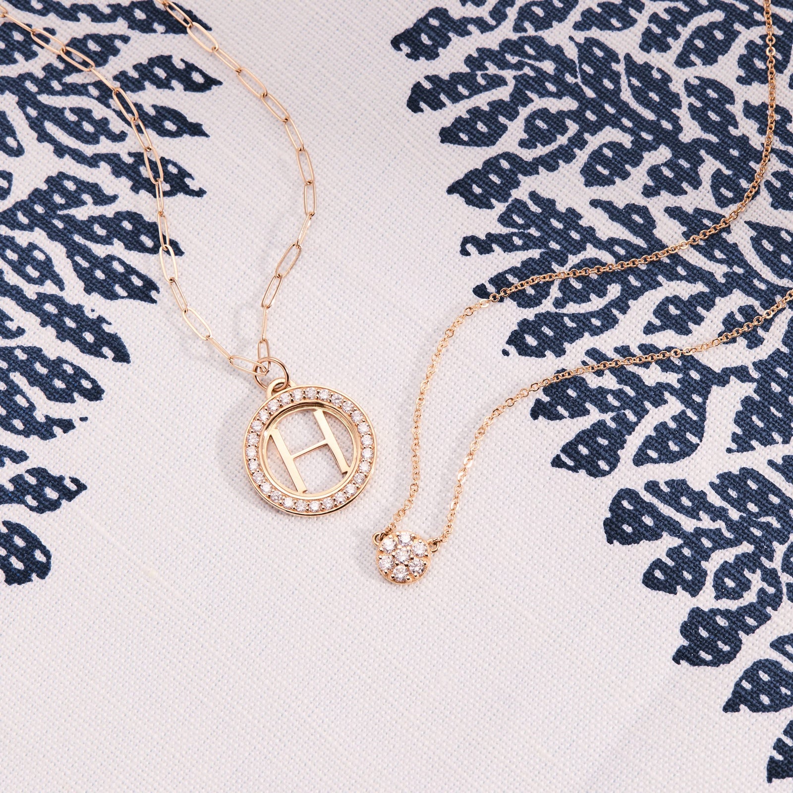 Letter & Diamond Pendant in 14k Gold (April)