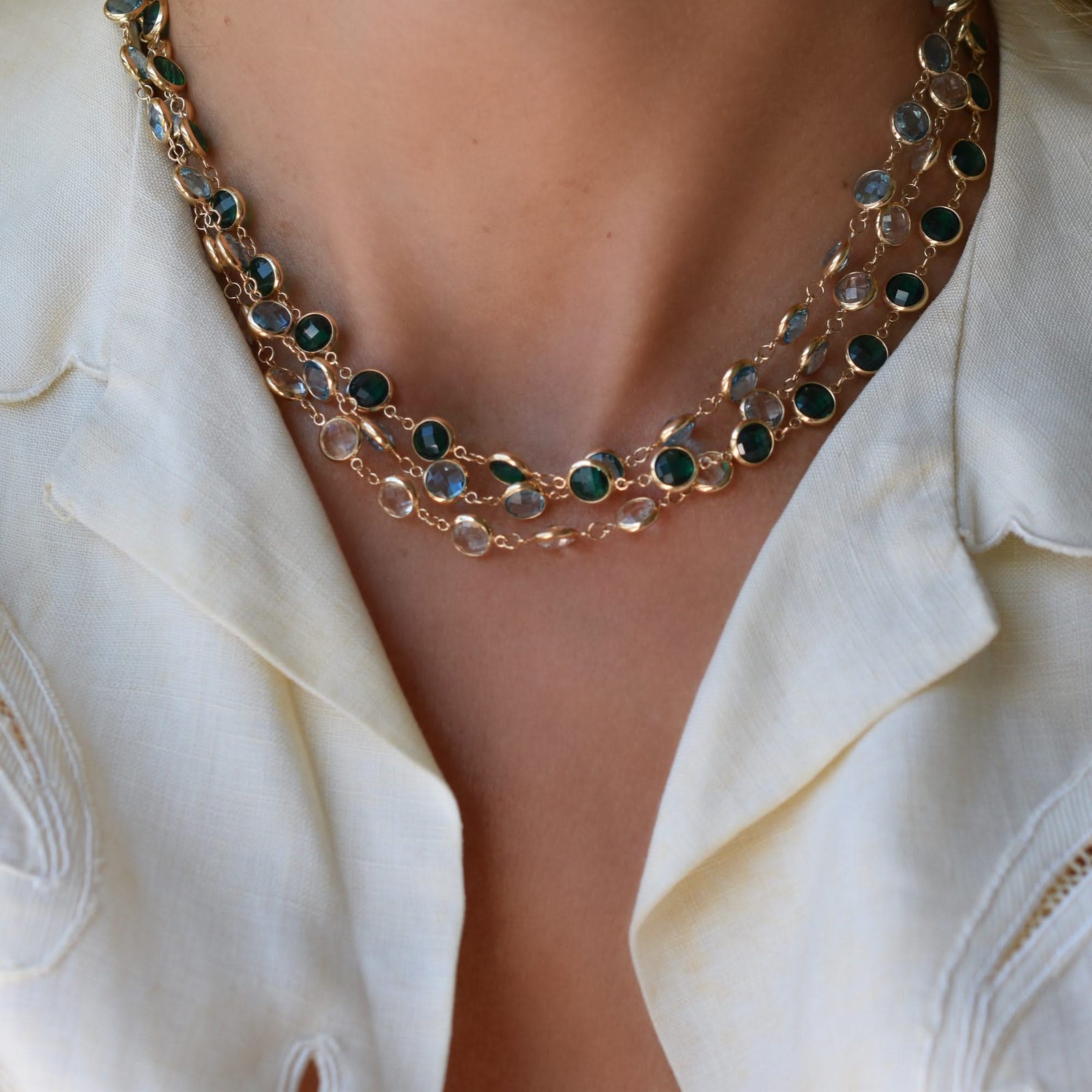 Newport Grand Emerald Necklace in 14k Gold (May)