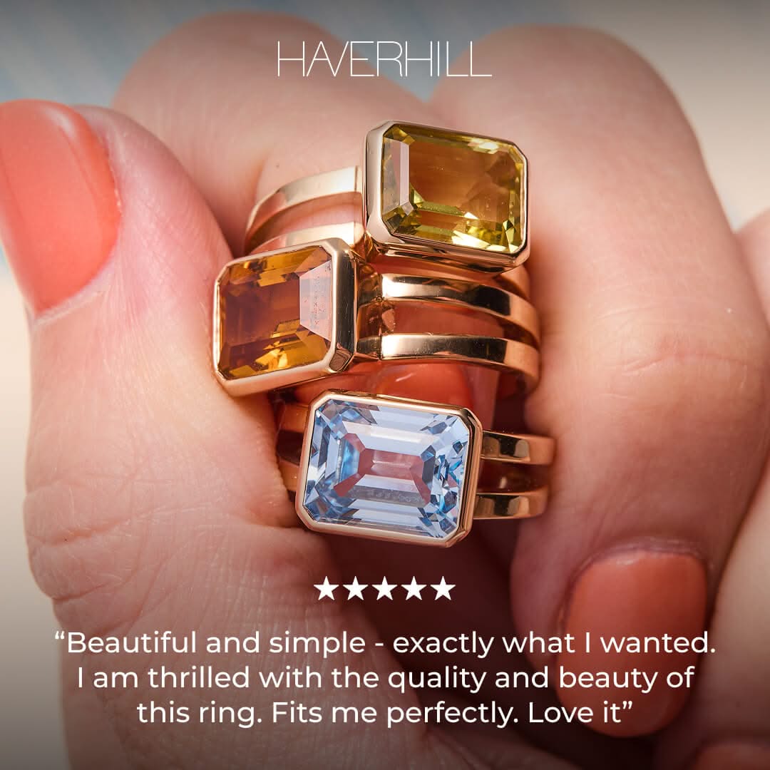 Warren Horizontal Birthstone Ring in 14k Gold