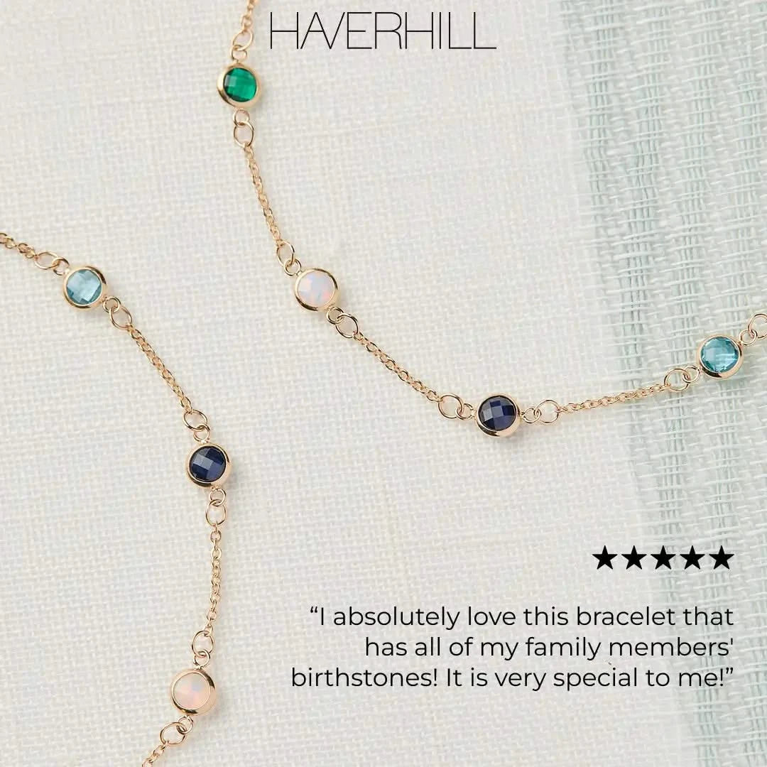 Petite 7 Birthstone Bracelet in 14k Gold