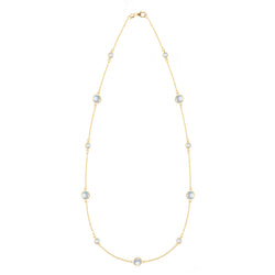 Bayberry Grand & Classic 11 Moonstone Necklace in 14k Gold (June)