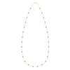 Bayberry Birthstone Wrap necklace featuring twenty-eight 4 mm briolette cut emeralds bezel set in 14k yellow gold
