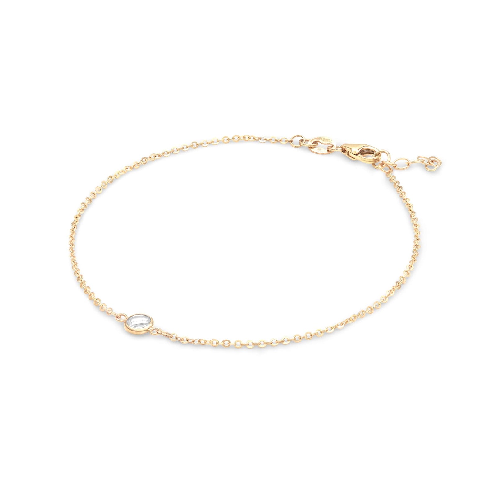 Petite 1 Birthstone Bracelet in 14k Gold