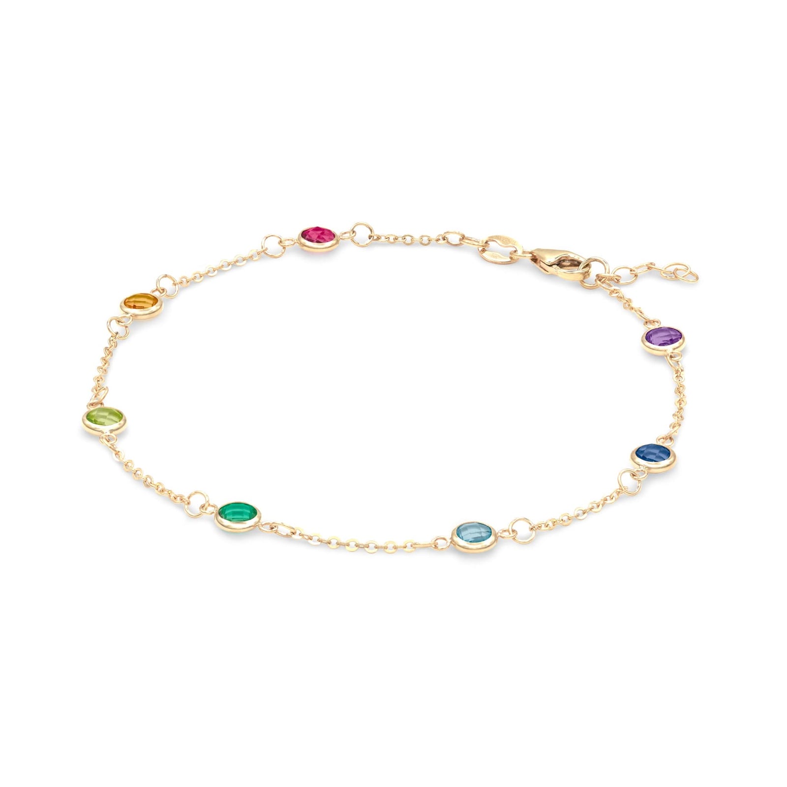 Rainbow Bracelet in 14k Gold