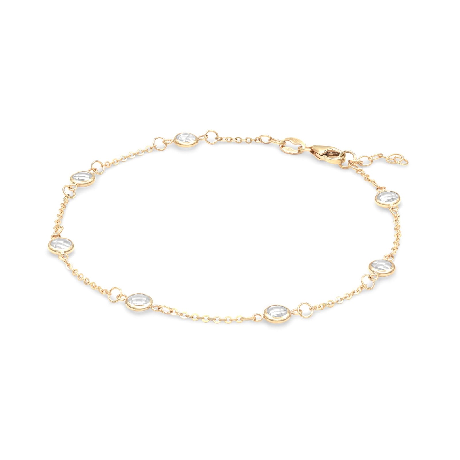 Petite 7 Birthstone Bracelet in 14k Gold