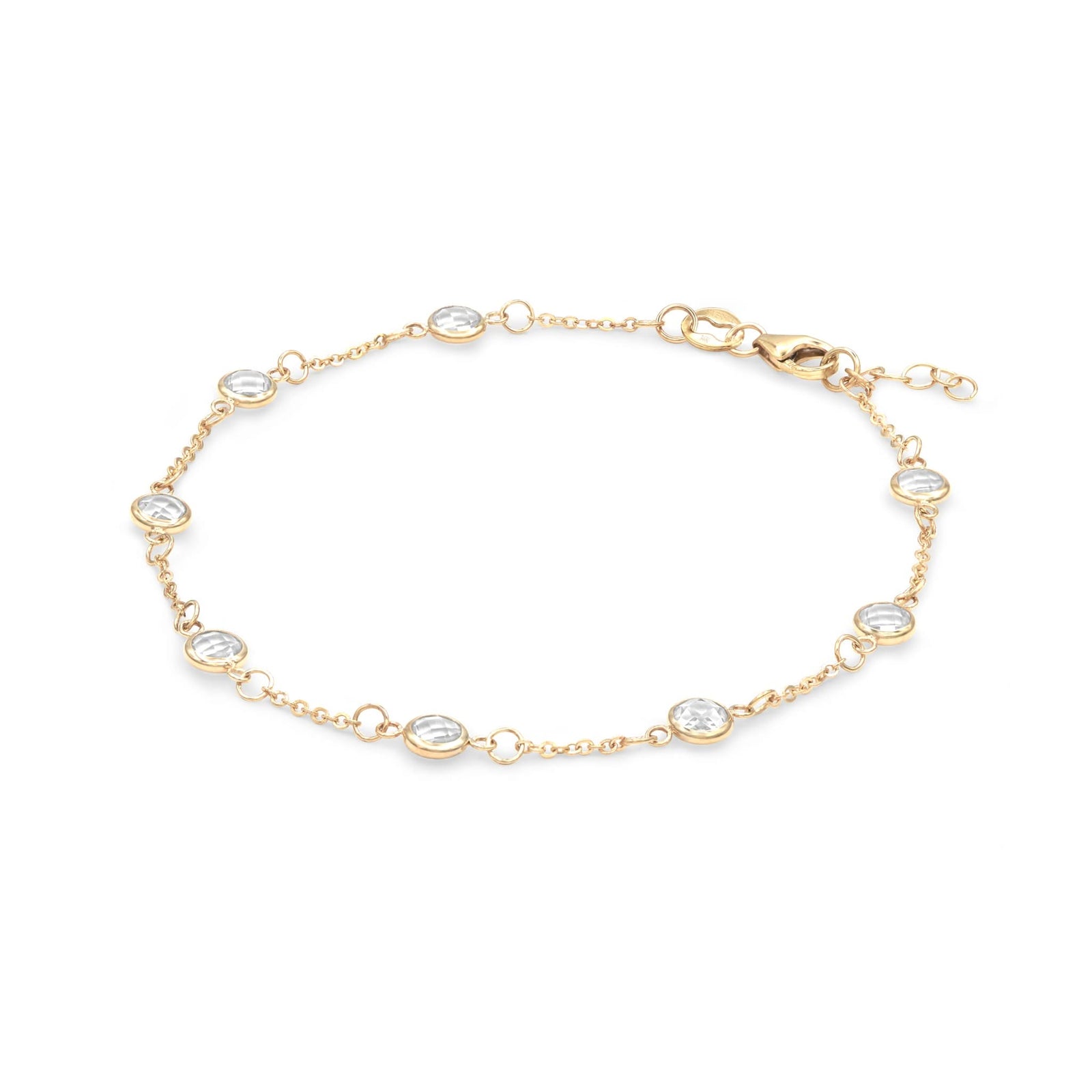 Petite 8 Birthstone Bracelet in 14k Gold