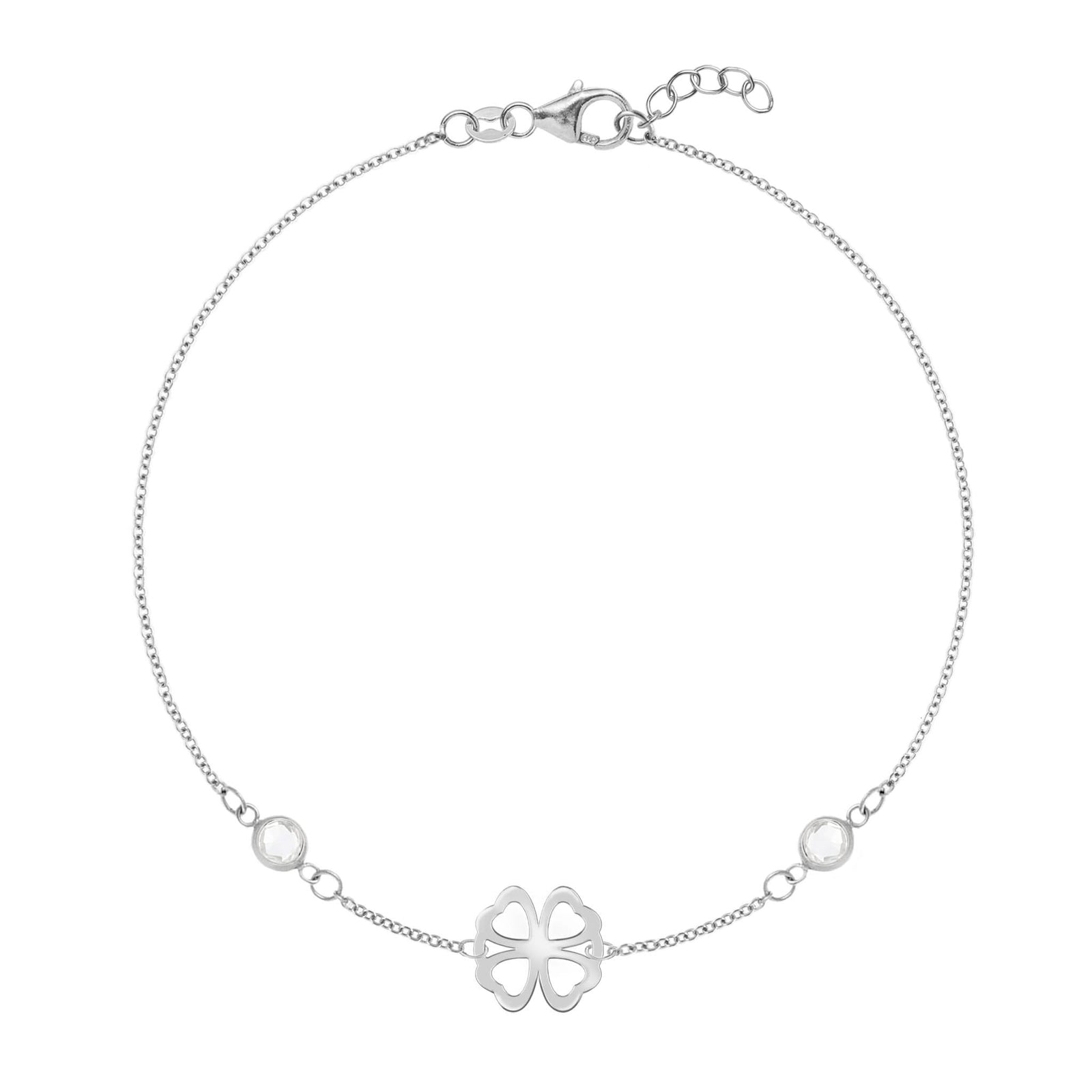 Clover & Petite 2 Birthstone Bracelet in 14k Gold