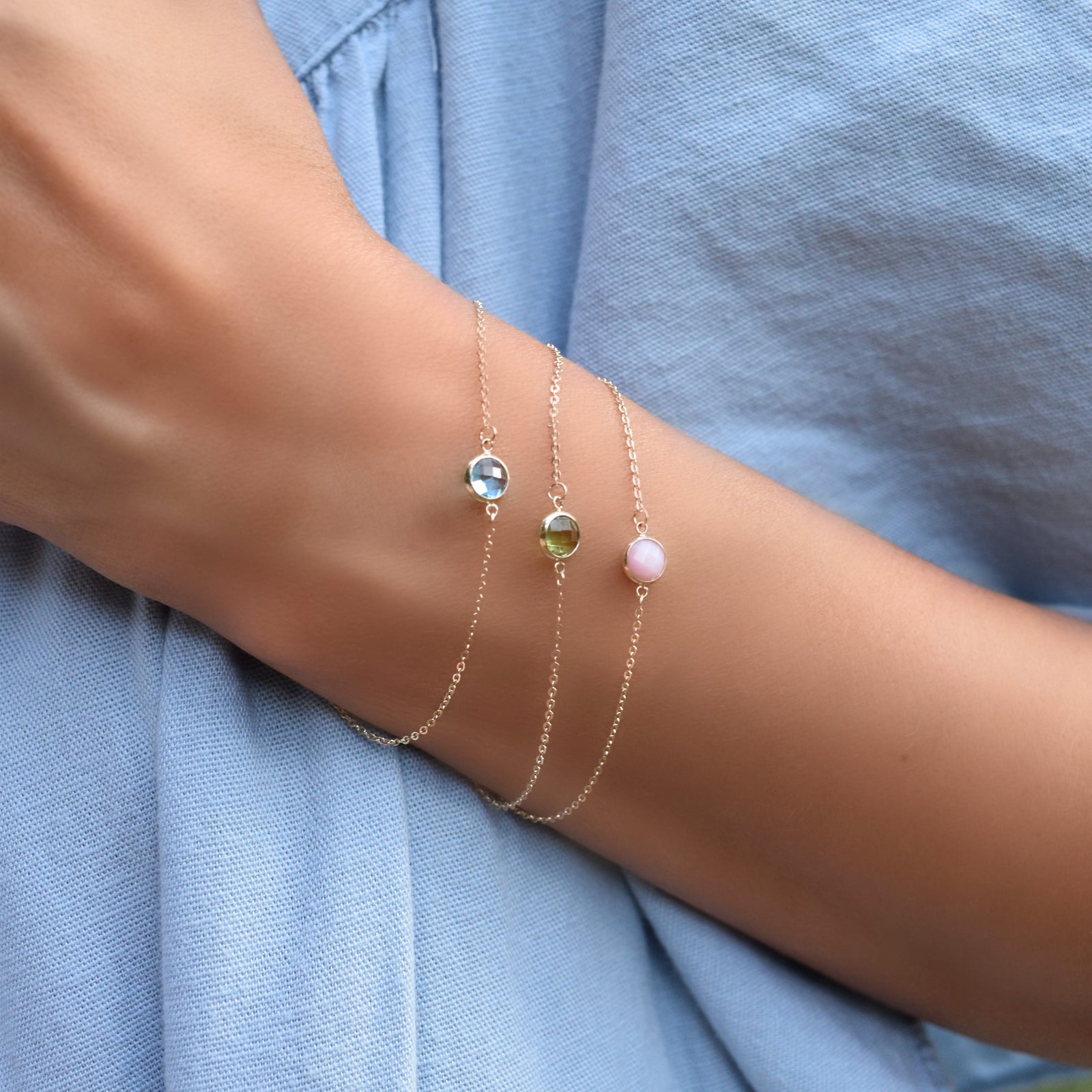 Grand 1 Birthstone Bracelet in 14k Gold