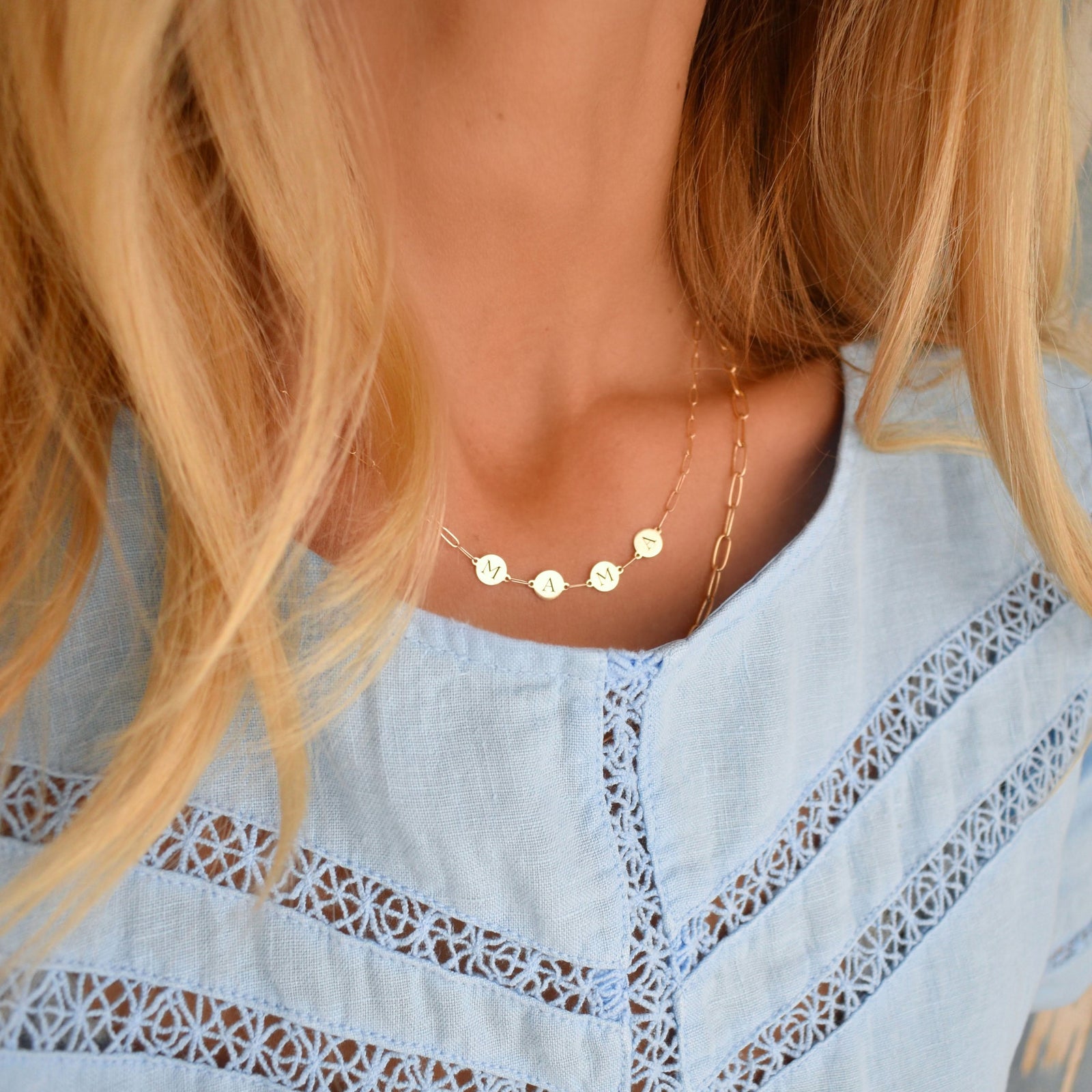 MAMA Adelaide Mini Necklace in 14k Gold