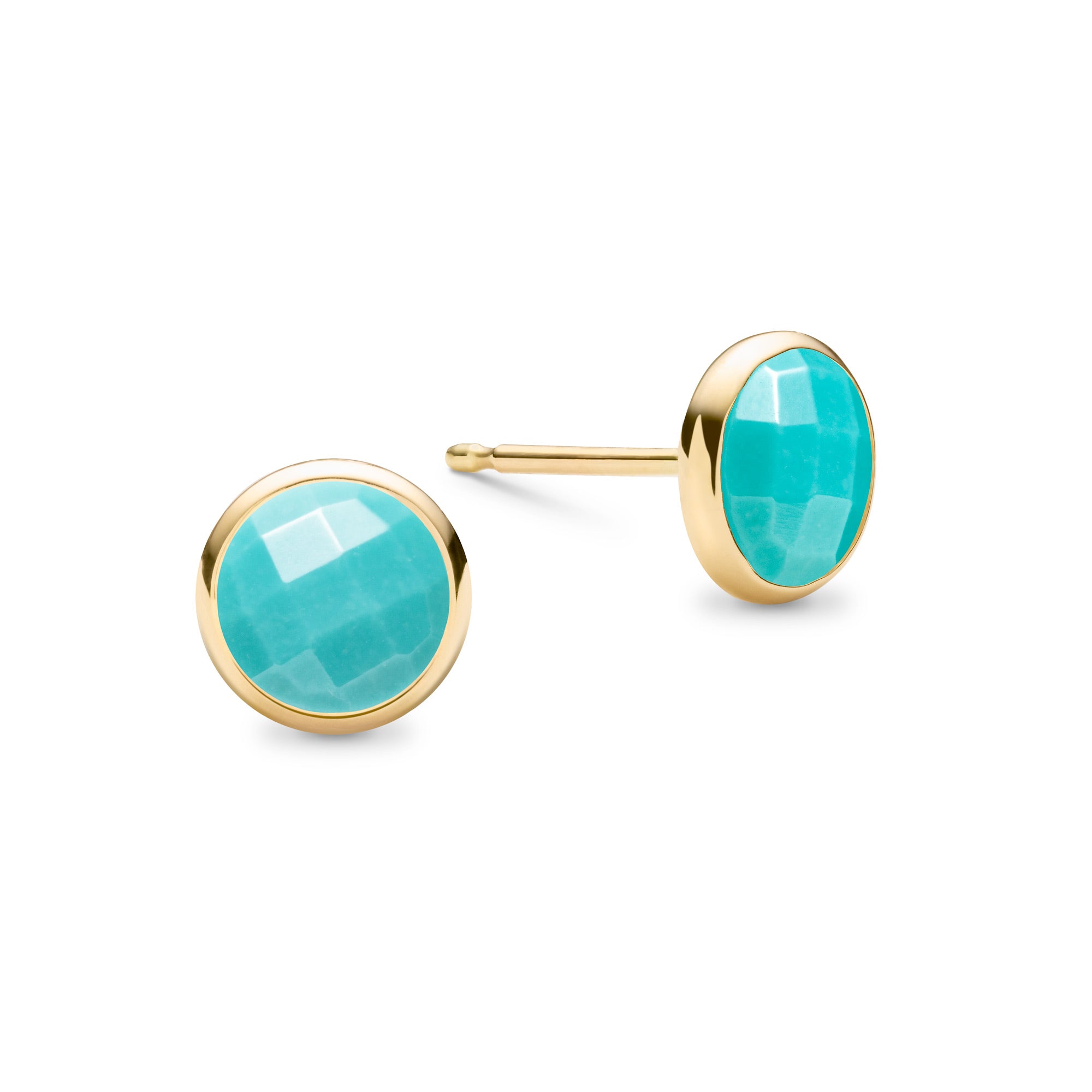 Turquoise and deals gold stud earrings