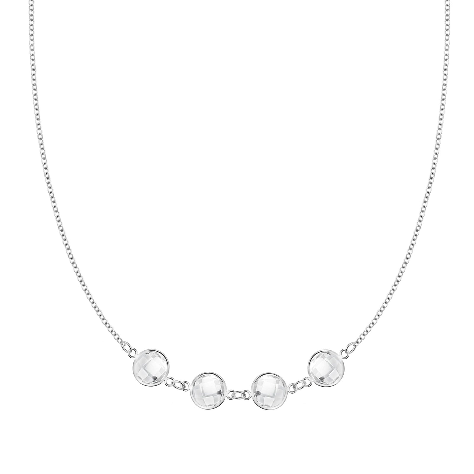 Grand 4 Connected Birthstone Necklace in 14k Gold