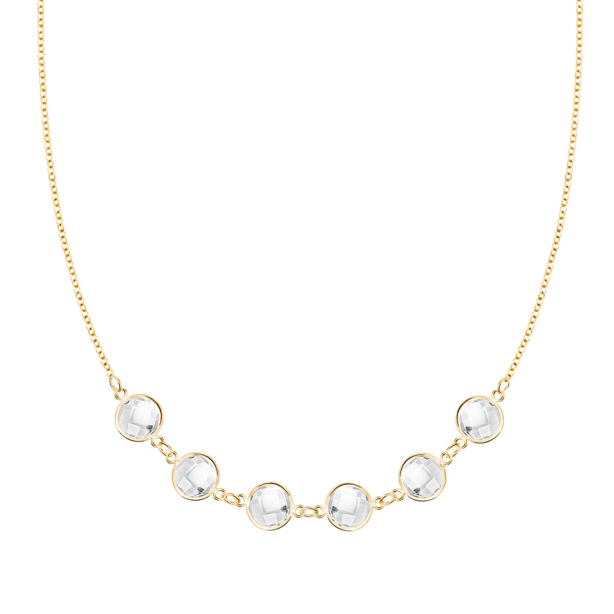 Grand 6 Connected Birthstone Necklace in 14k Gold