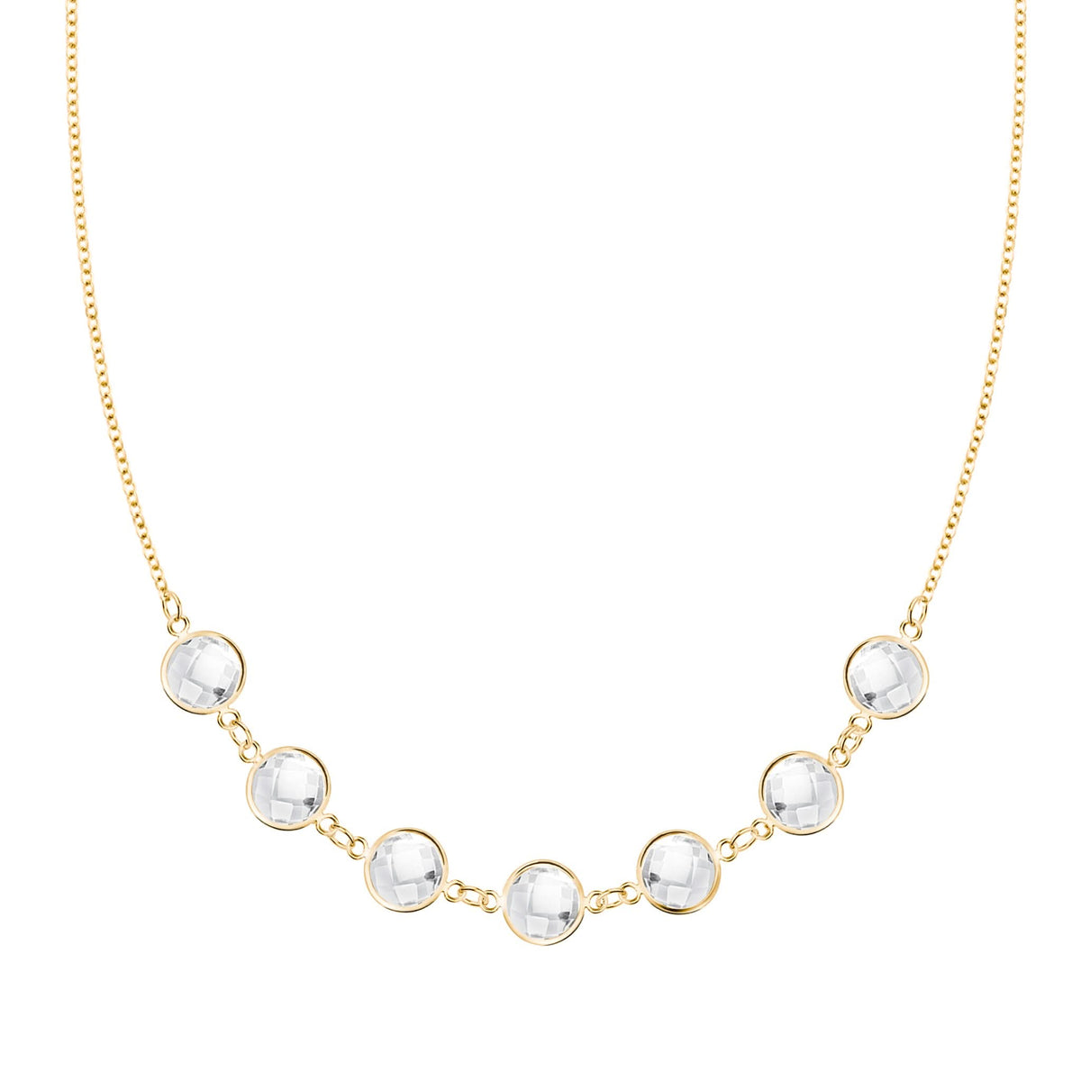 Grand 7 Connected Birthstone Necklace in 14k Gold