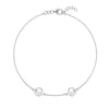 2 Grand 1.17 mm cable chain bracelet in 14k white gold featuring two 6 mm briolette cut bezel set gemstones