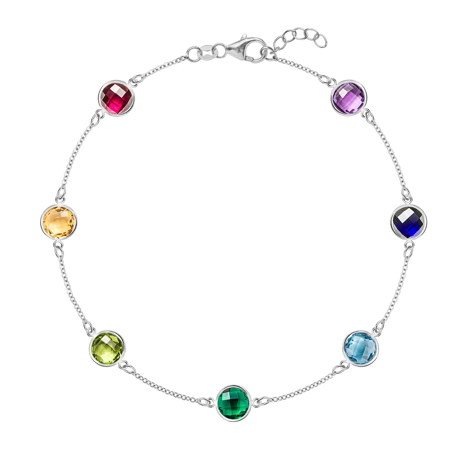 Rainbow Grand 7 Stone Bracelet in 14k Gold